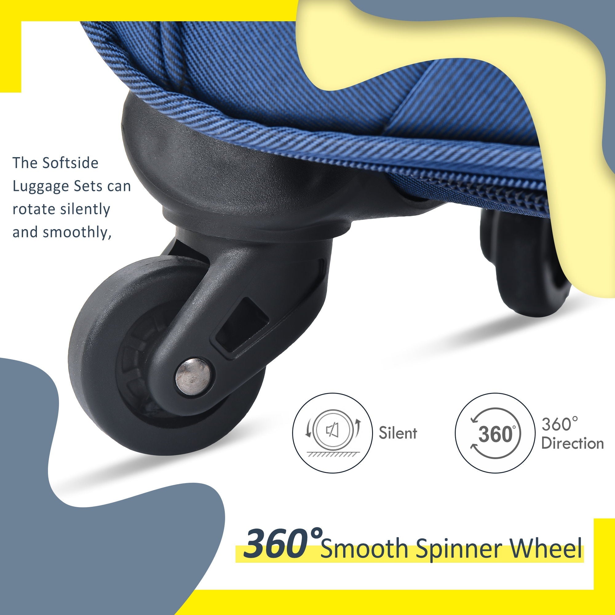 3-Piece Lightweight Expandable Softside Spinner Luggage Set