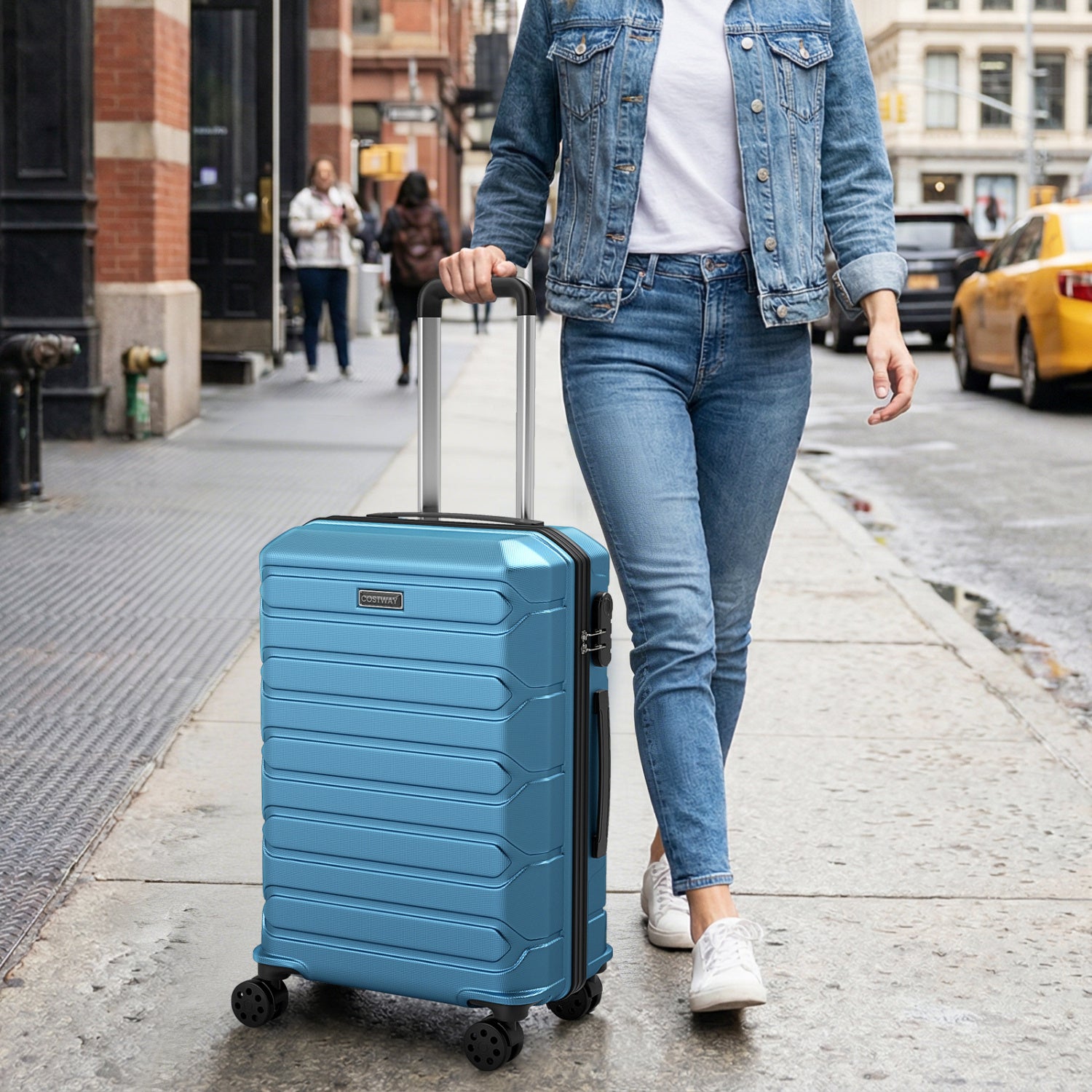 3-Piece Lightweight Hardside Luggage Set with 8 Spinner Wheels