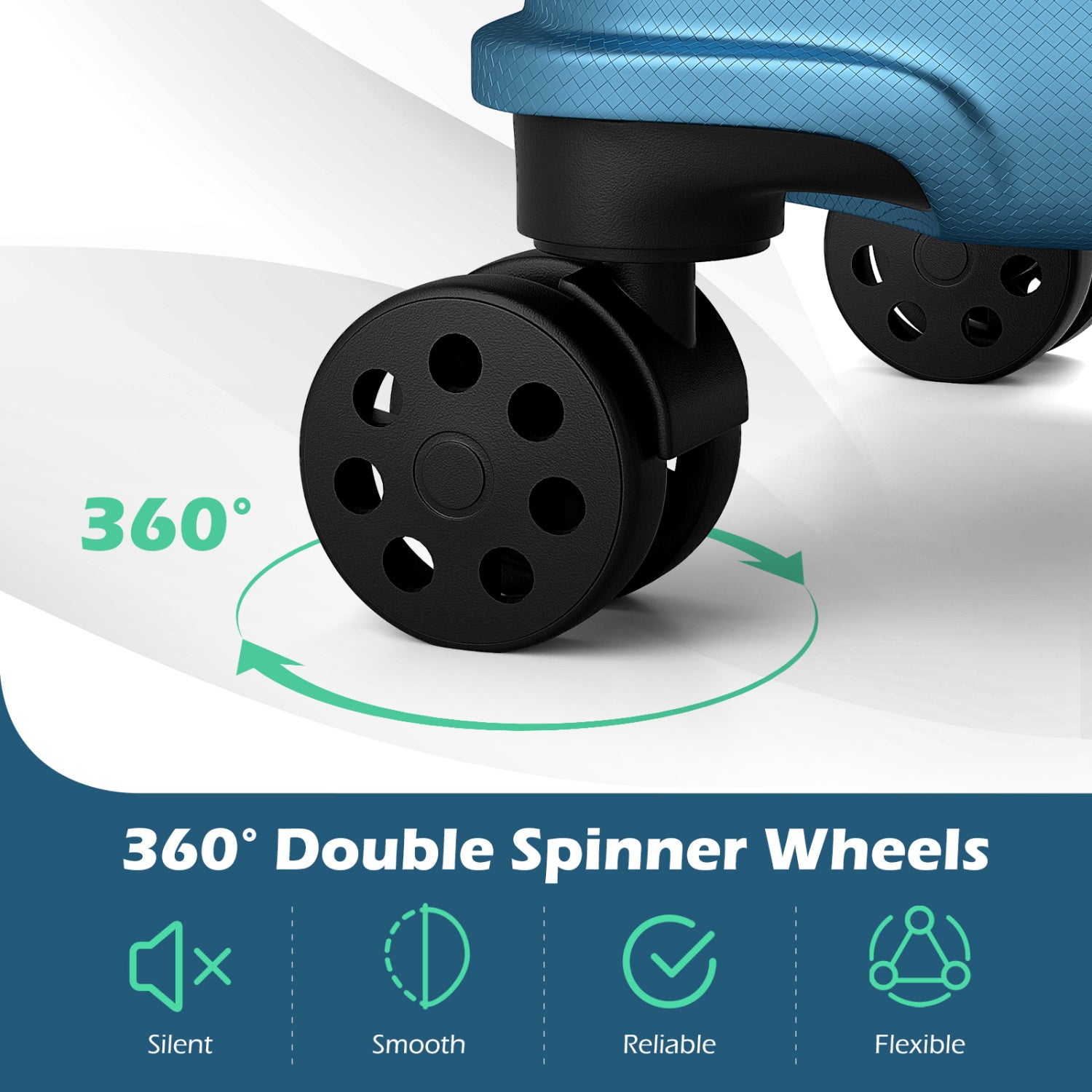 3-Piece Lightweight Hardside Luggage Set with 8 Spinner Wheels