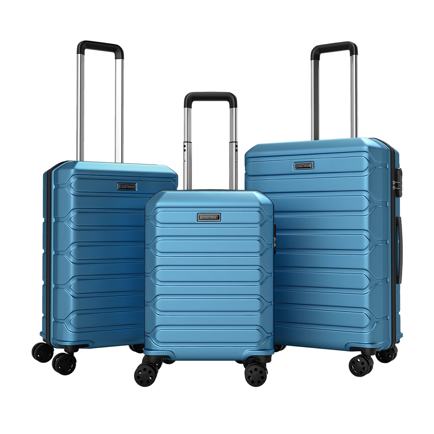 3-Piece Lightweight Hardside Luggage Set with 8 Spinner Wheels