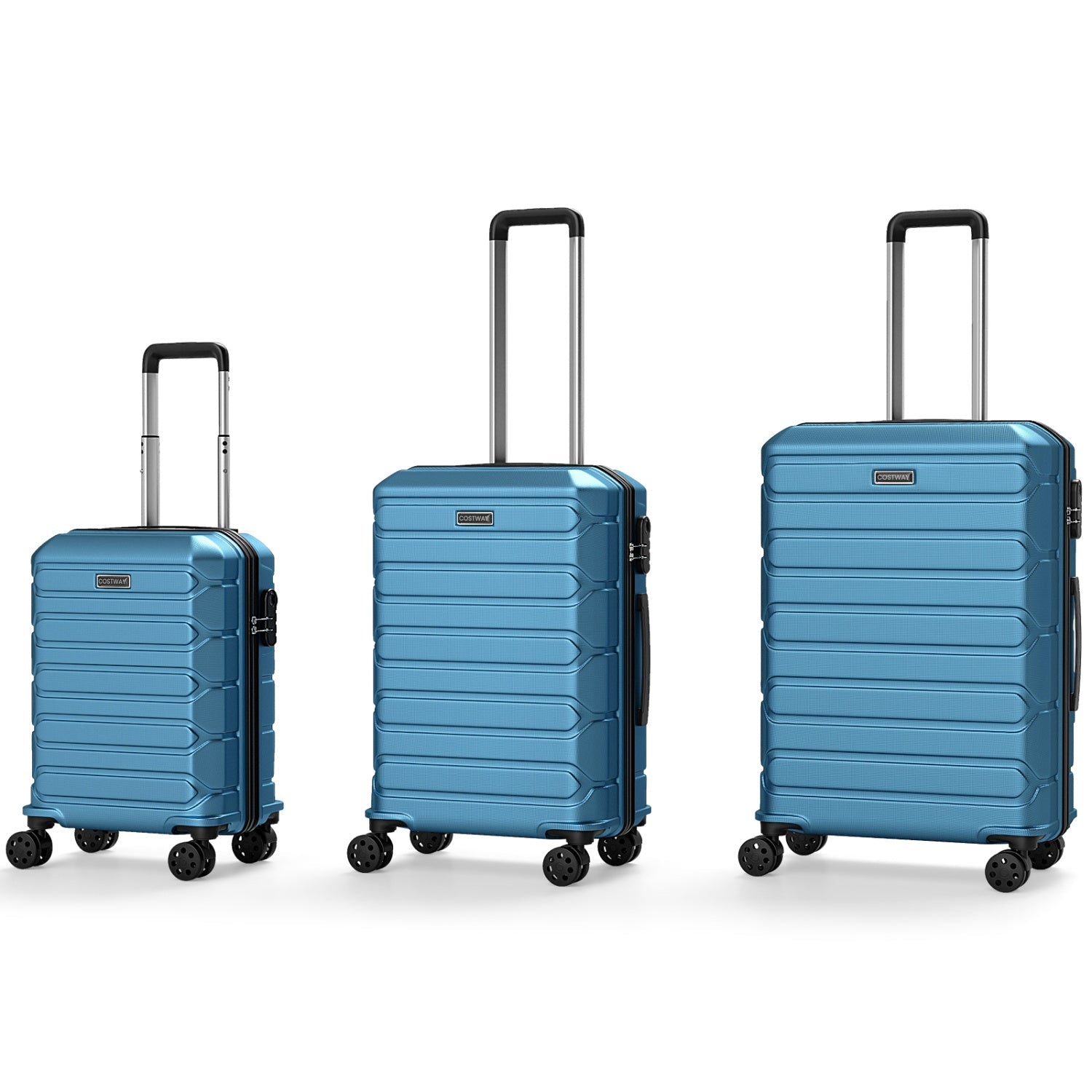 3-Piece Lightweight Hardside Luggage Set with 8 Spinner Wheels