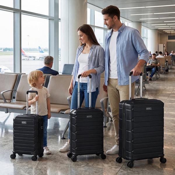 3-Piece Lightweight Hardside Luggage Set with 8 Spinner Wheels