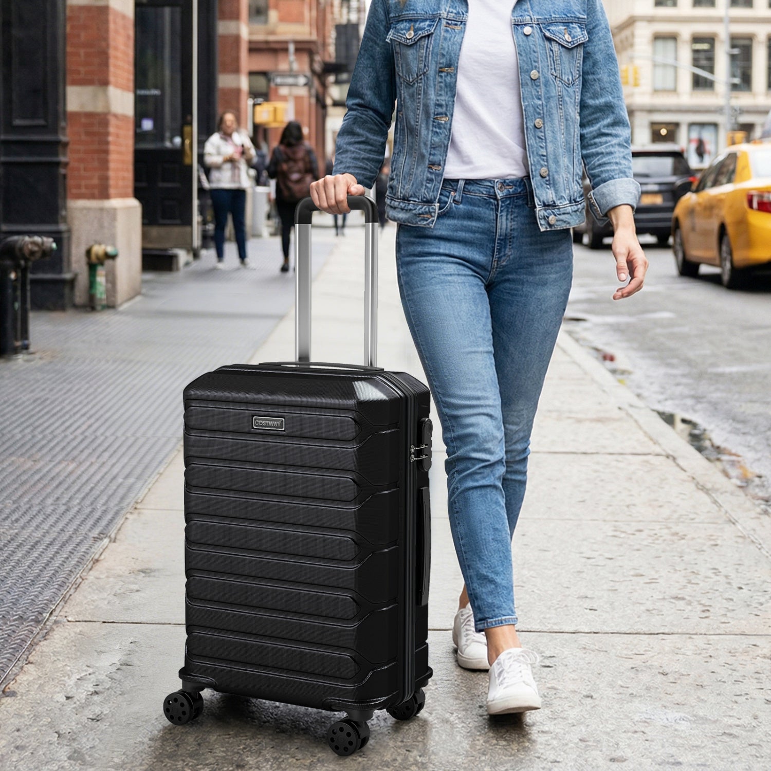 3-Piece Lightweight Hardside Luggage Set with 8 Spinner Wheels