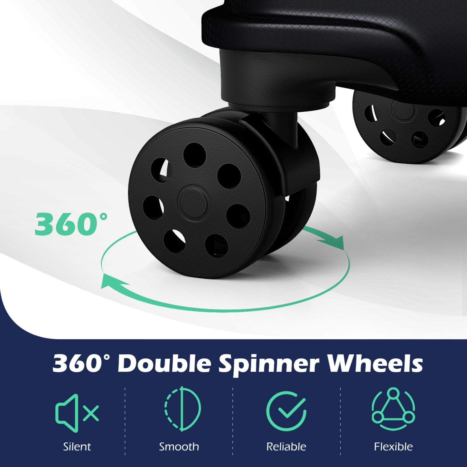 3-Piece Lightweight Hardside Luggage Set with 8 Spinner Wheels