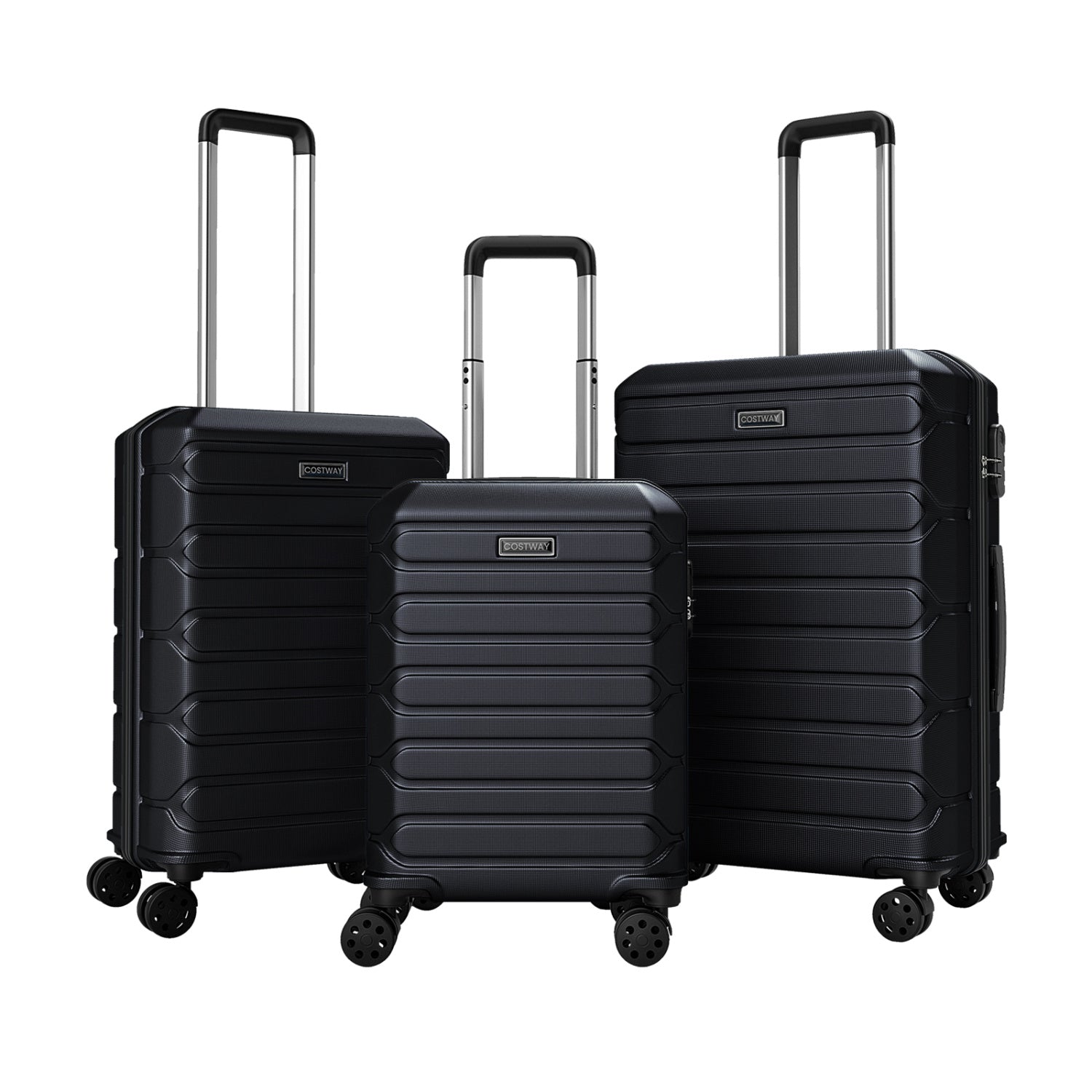 3-Piece Lightweight Hardside Luggage Set with 8 Spinner Wheels