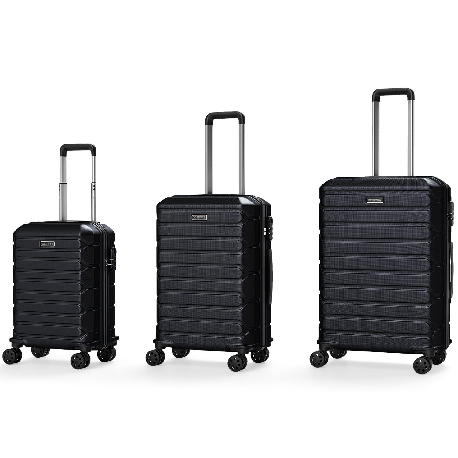 3-Piece Lightweight Hardside Luggage Set with 8 Spinner Wheels