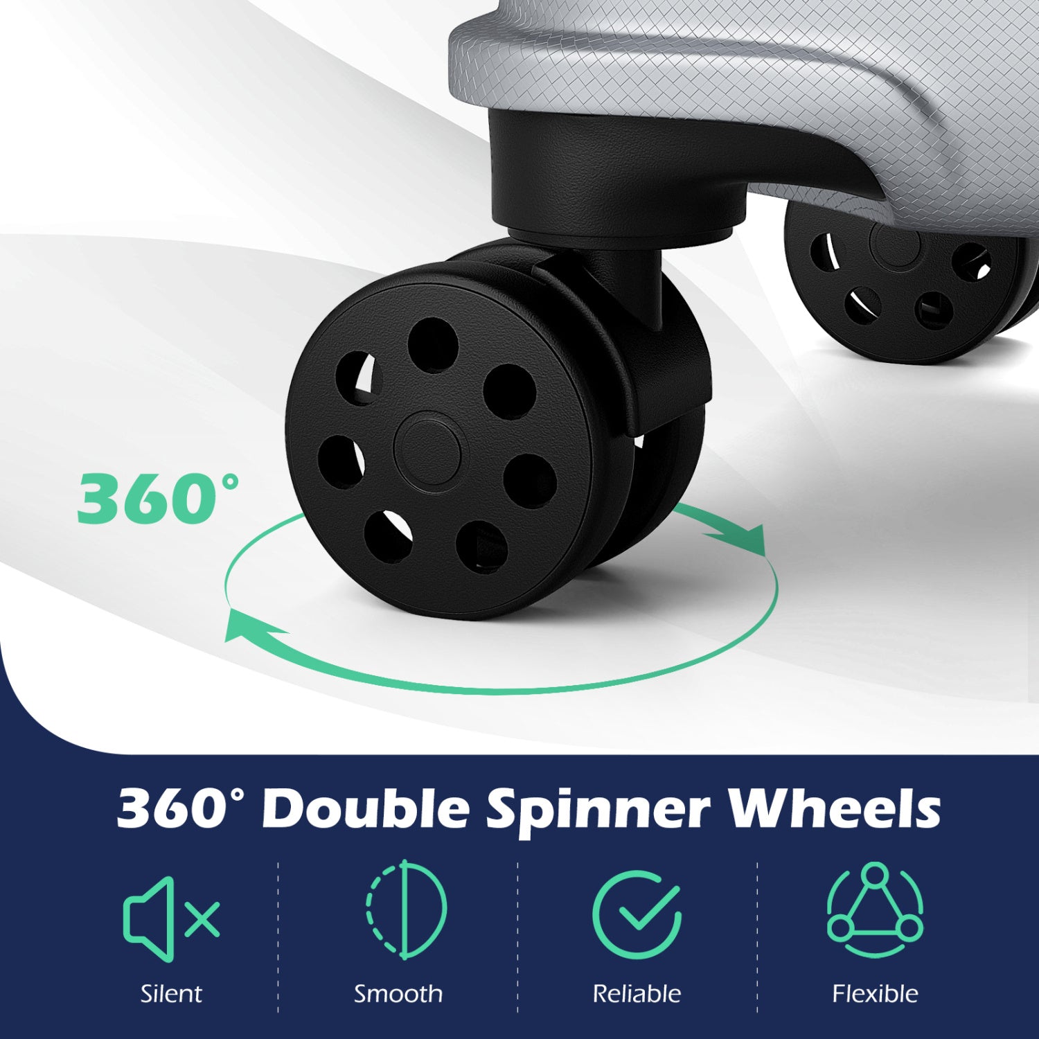 3-Piece Lightweight Hardside Luggage Set with 8 Spinner Wheels