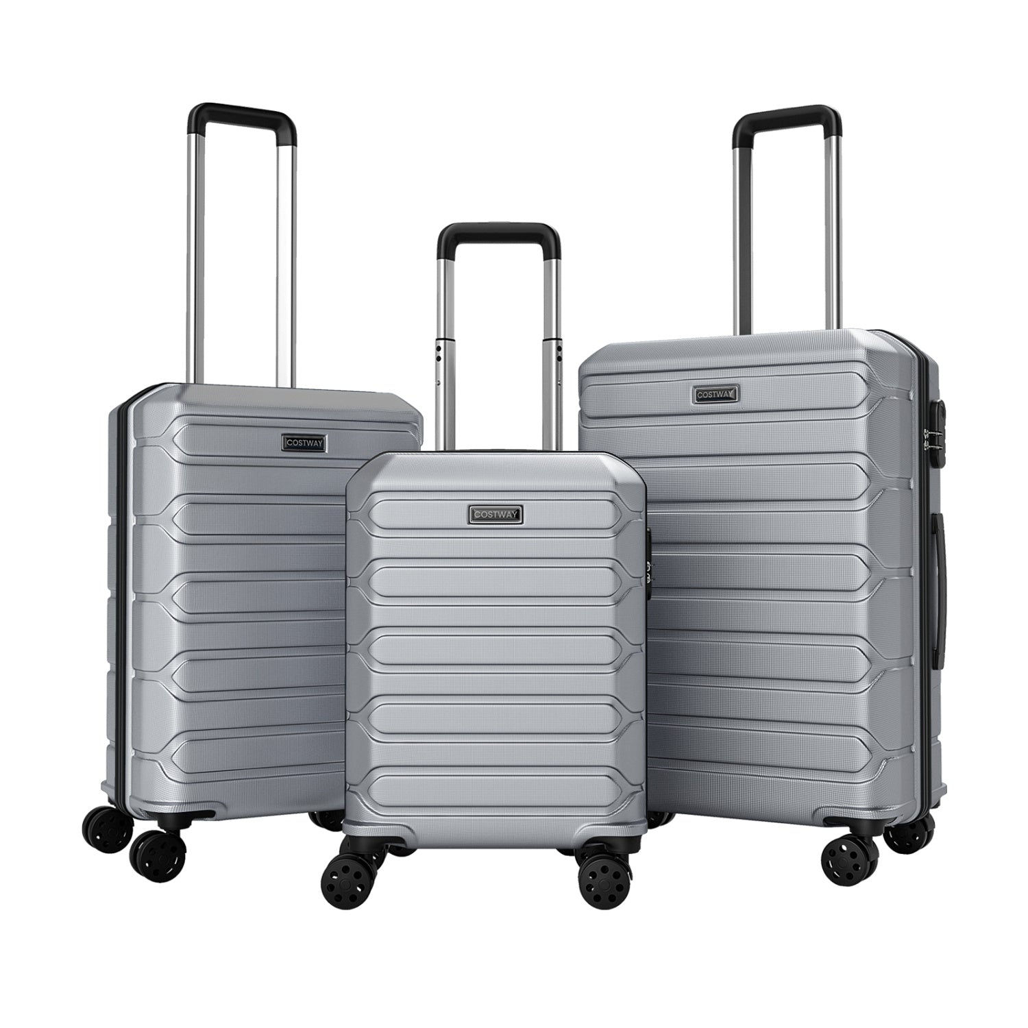 3-Piece Lightweight Hardside Luggage Set with 8 Spinner Wheels