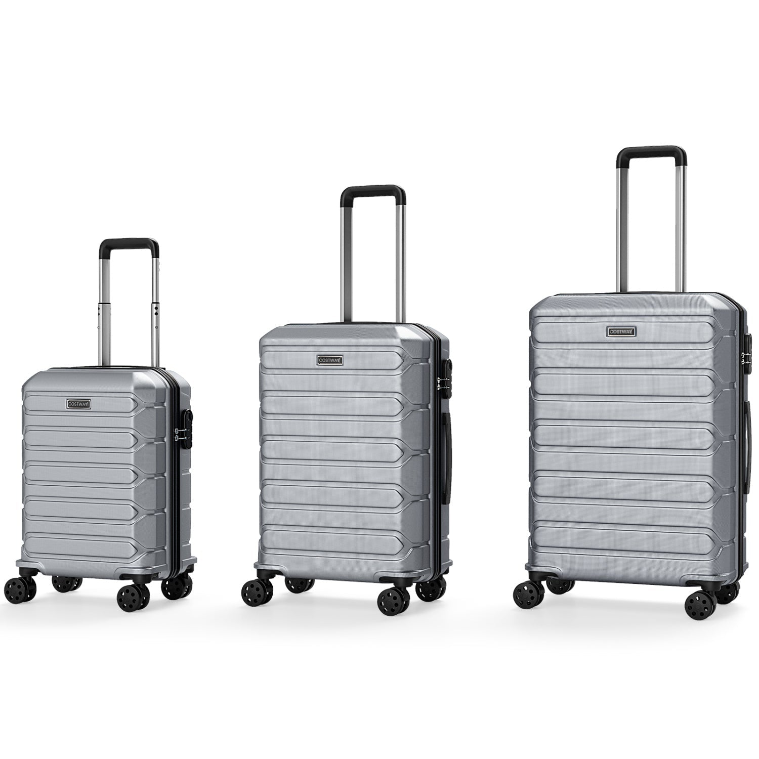 3-Piece Lightweight Hardside Luggage Set with 8 Spinner Wheels