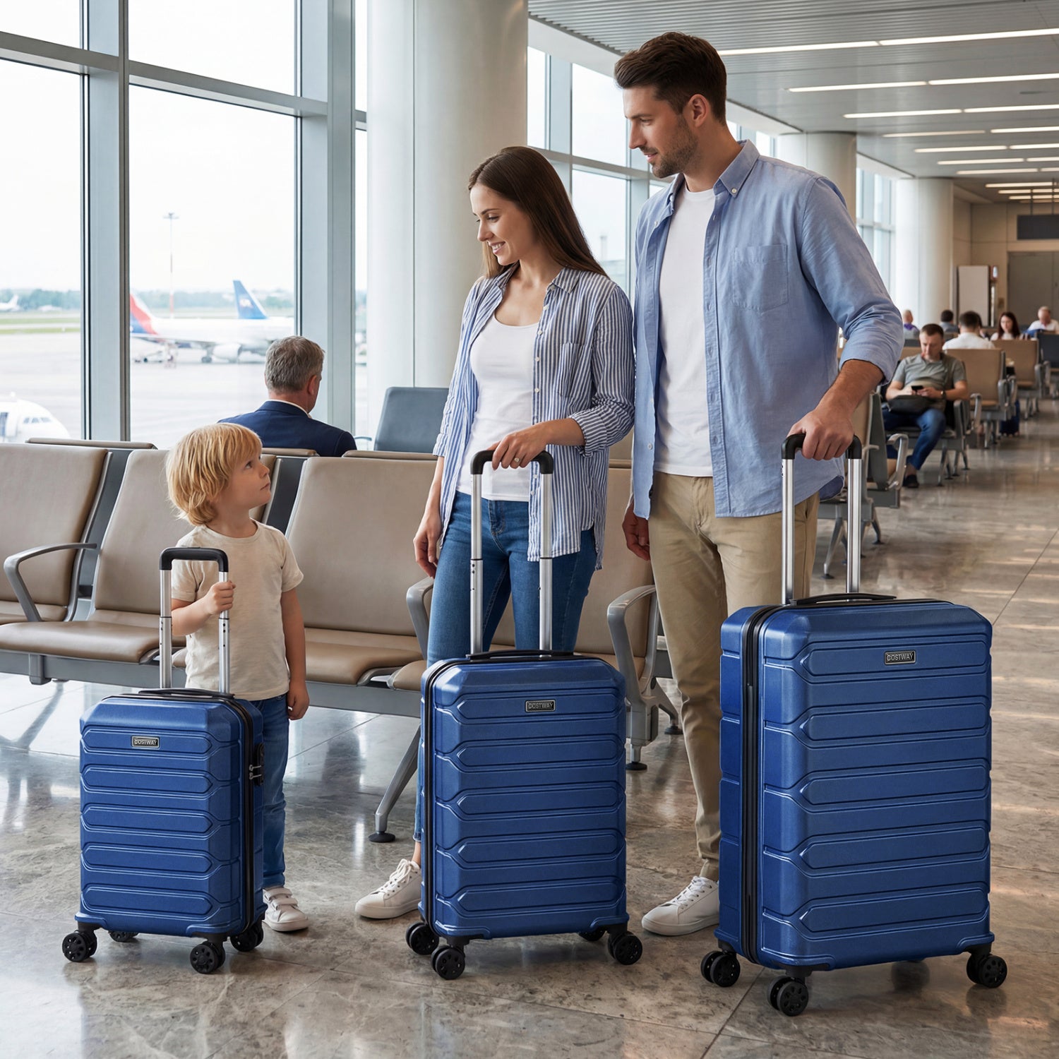 3-Piece Lightweight Hardside Luggage Set with 8 Spinner Wheels