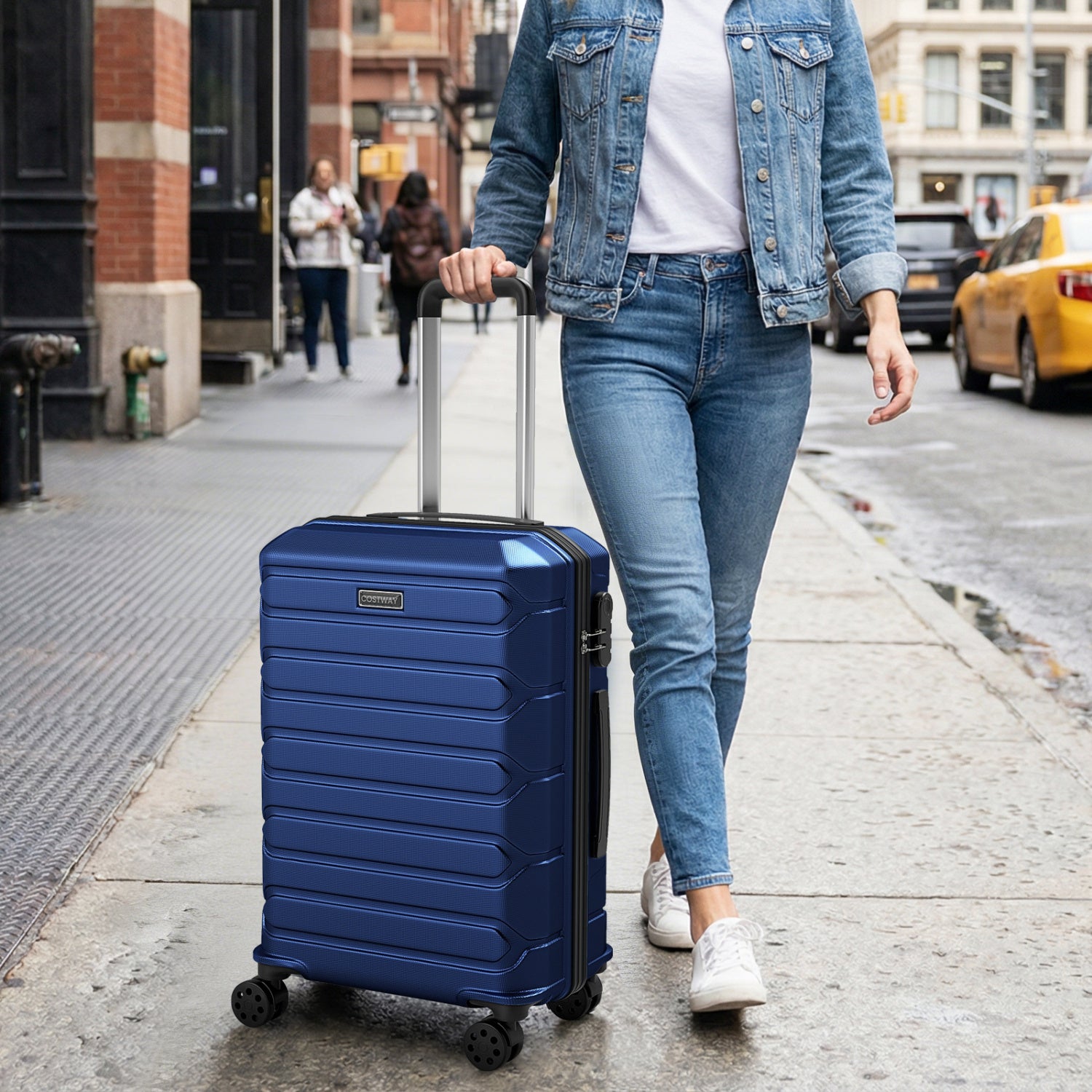 3-Piece Lightweight Hardside Luggage Set with 8 Spinner Wheels