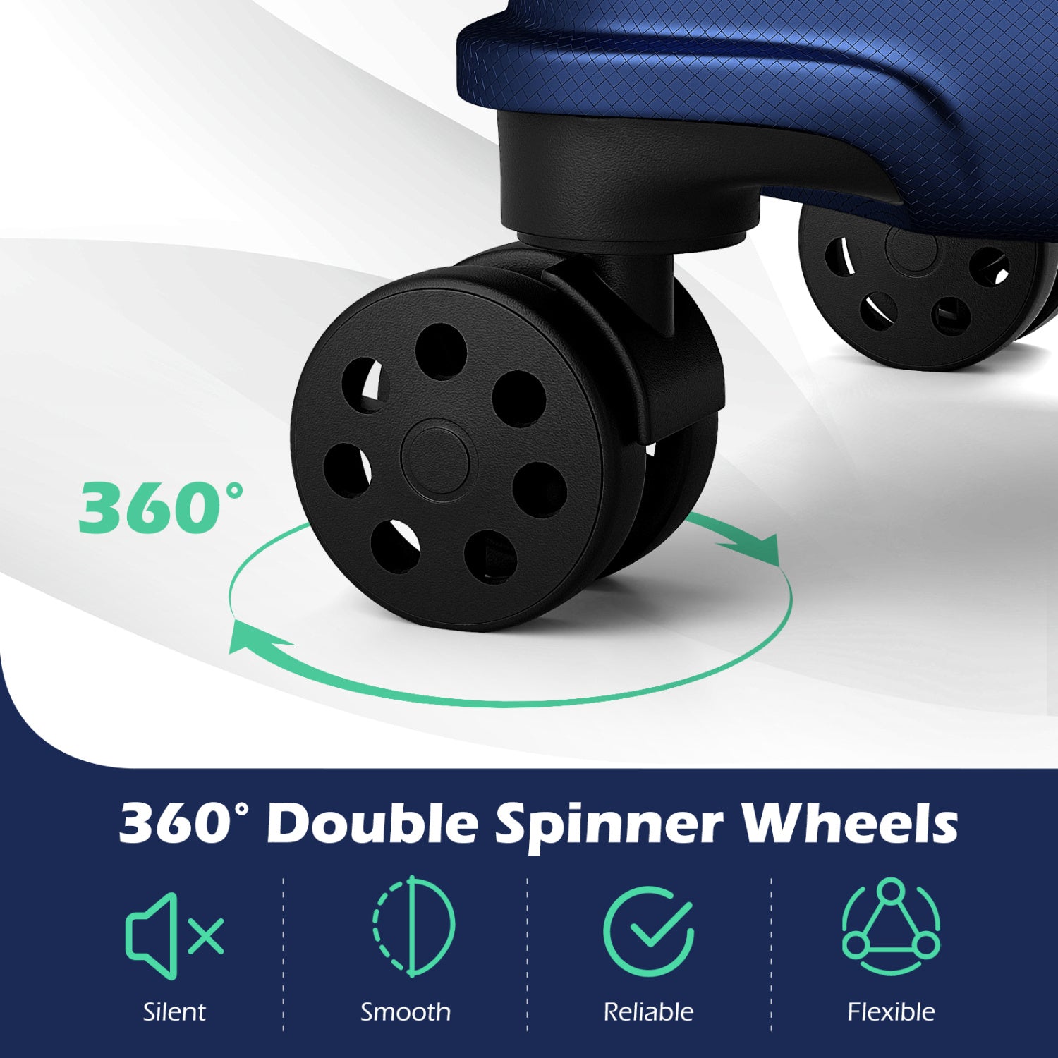3-Piece Lightweight Hardside Luggage Set with 8 Spinner Wheels