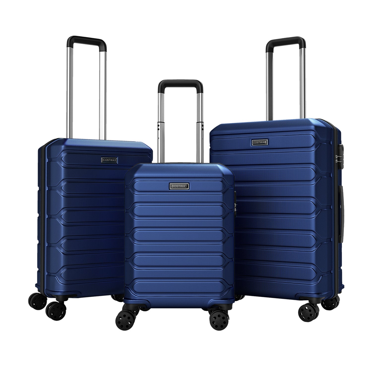 3-Piece Lightweight Hardside Luggage Set with 8 Spinner Wheels