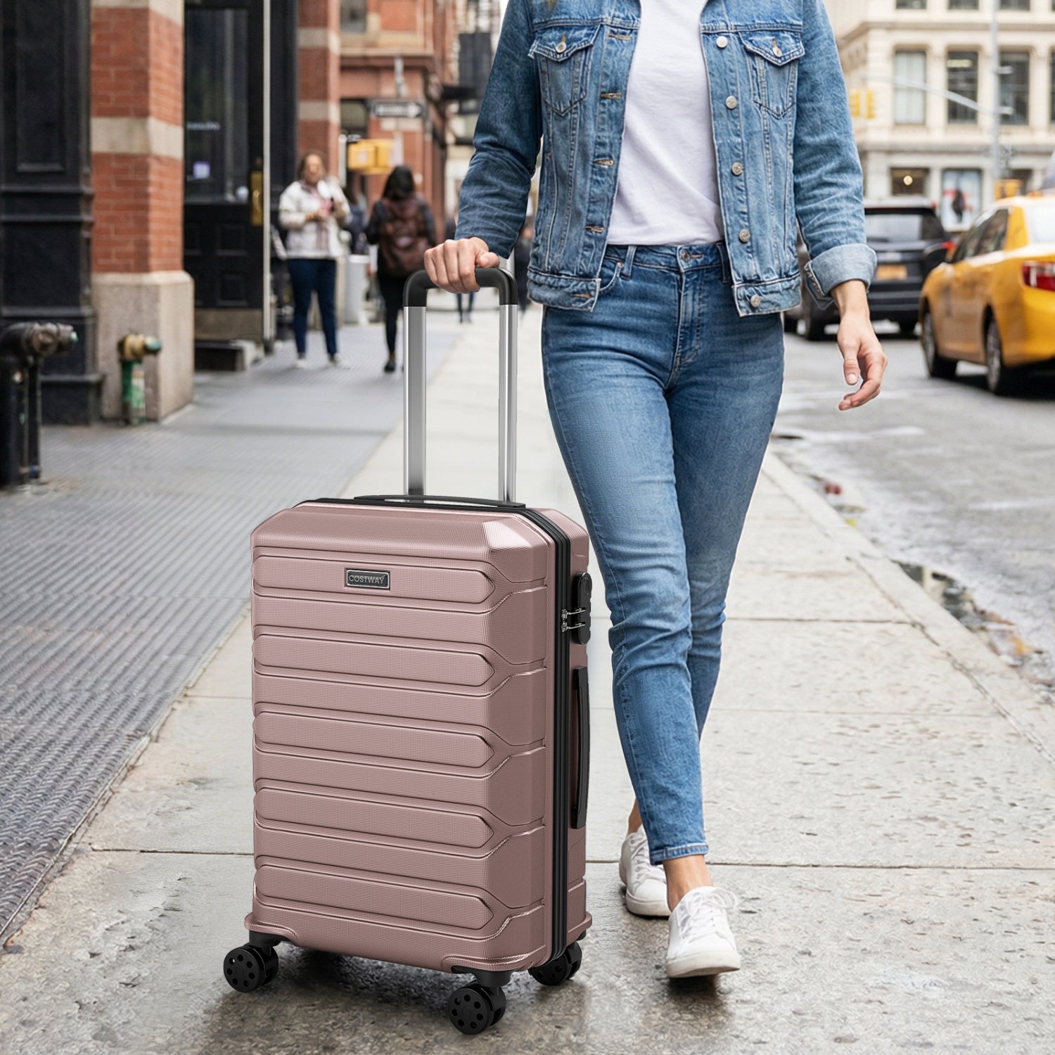 3-Piece Lightweight Hardside Luggage Set with 8 Spinner Wheels