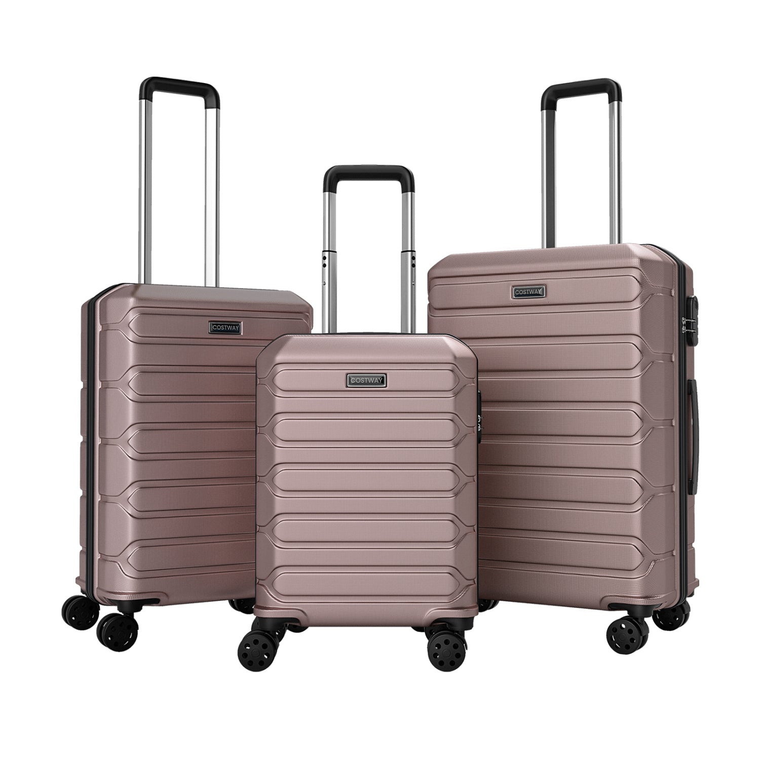 3-Piece Lightweight Hardside Luggage Set with 8 Spinner Wheels