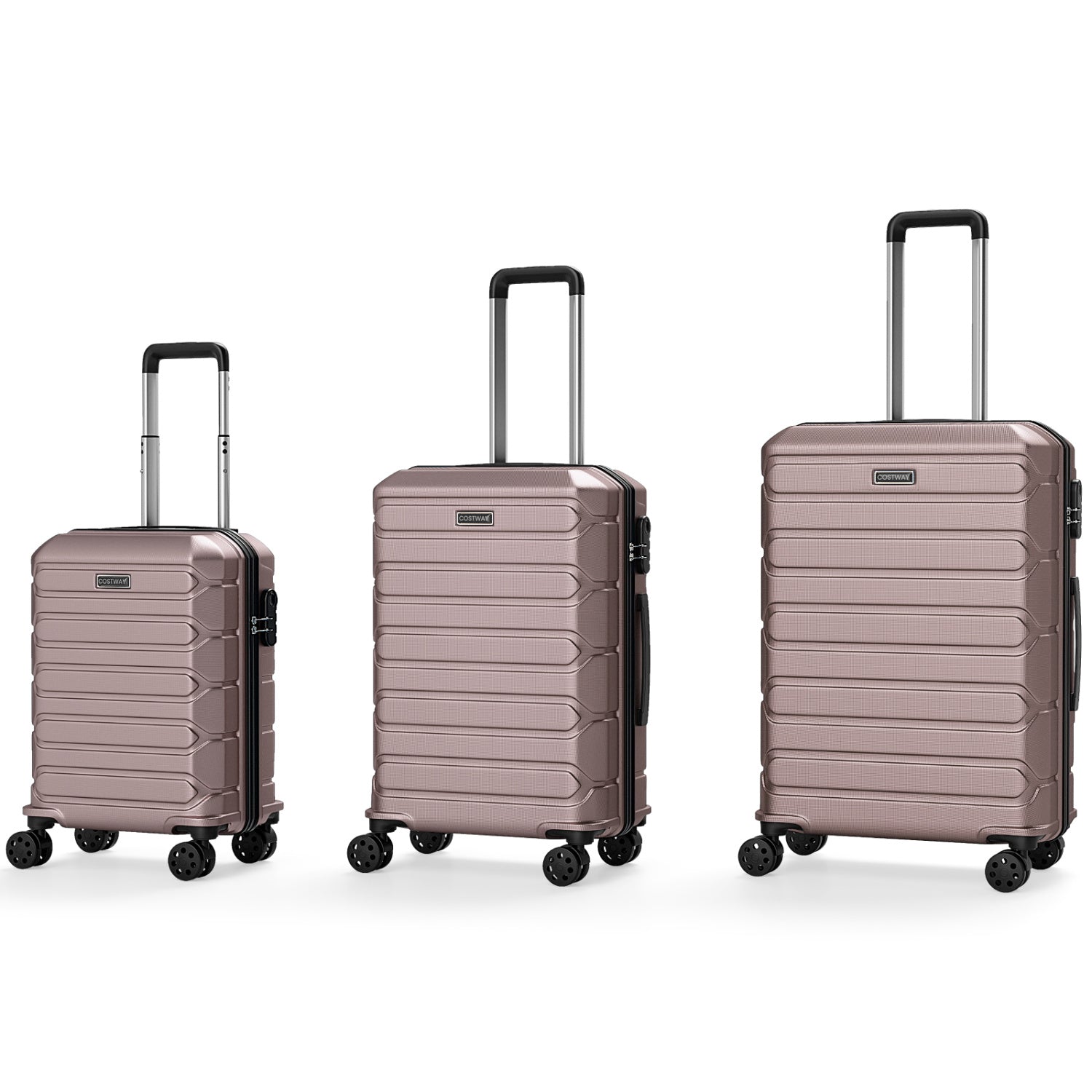 3-Piece Lightweight Hardside Luggage Set with 8 Spinner Wheels