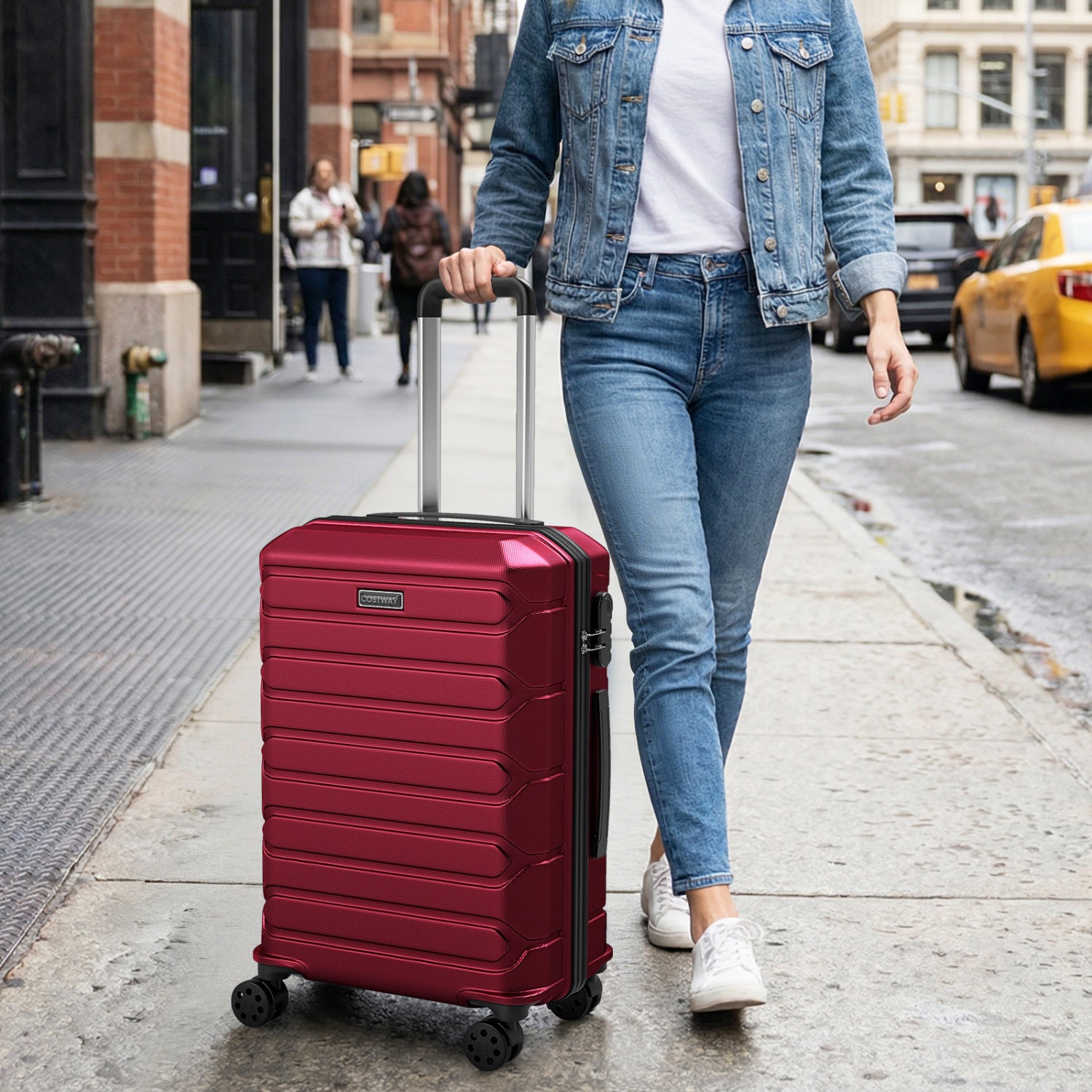 3-Piece Lightweight Hardside Luggage Set with 8 Spinner Wheels