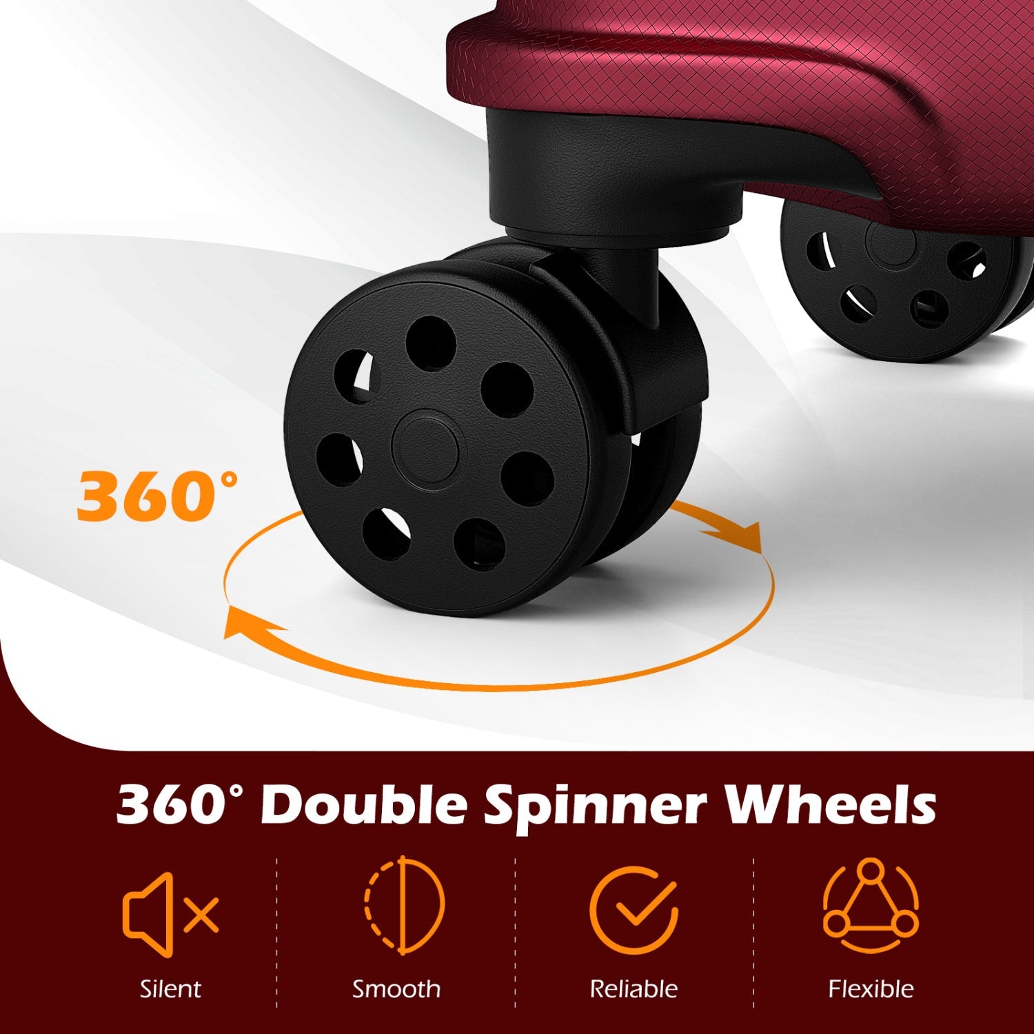 3-Piece Lightweight Hardside Luggage Set with 8 Spinner Wheels