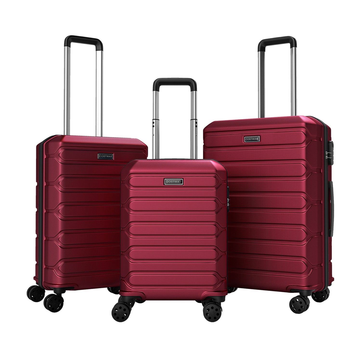 3-Piece Lightweight Hardside Luggage Set with 8 Spinner Wheels