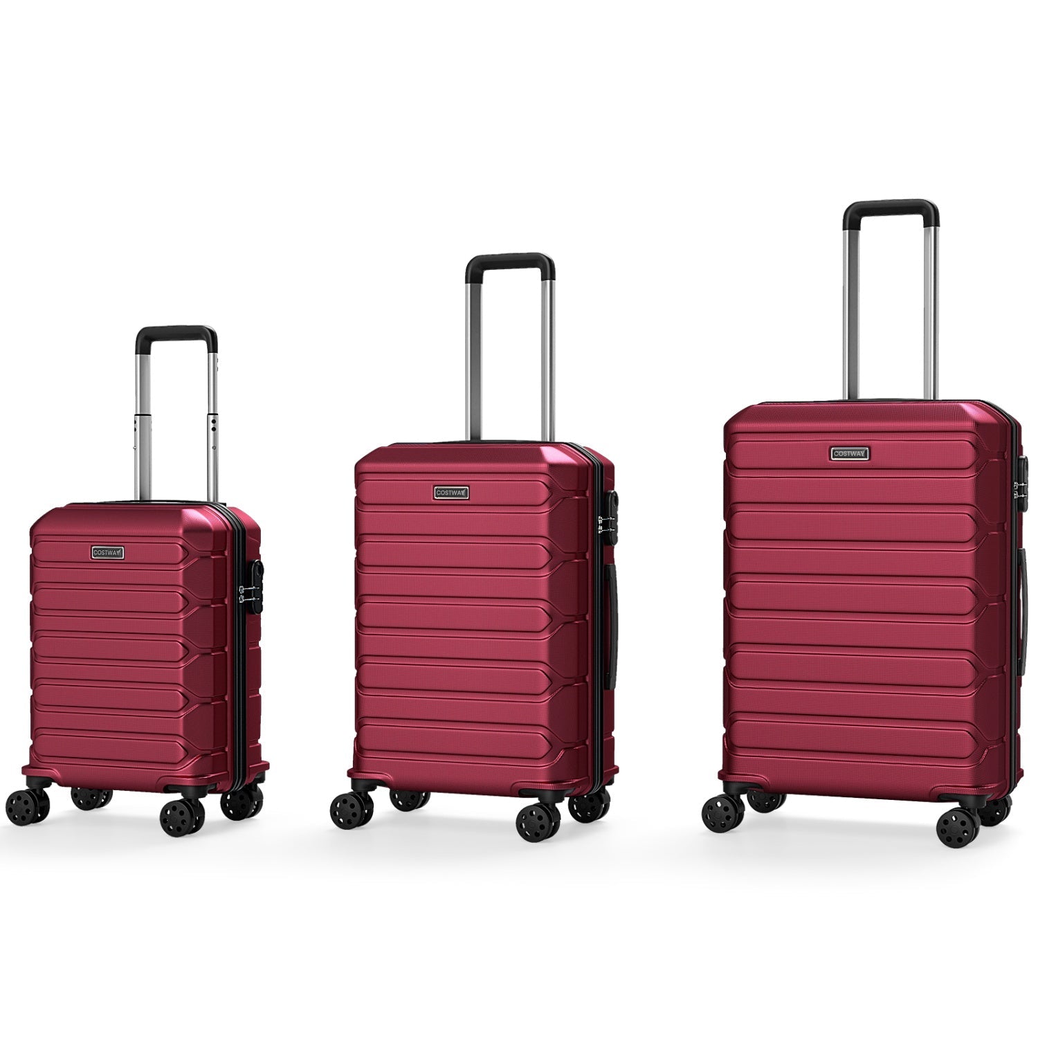 3-Piece Lightweight Hardside Luggage Set with 8 Spinner Wheels