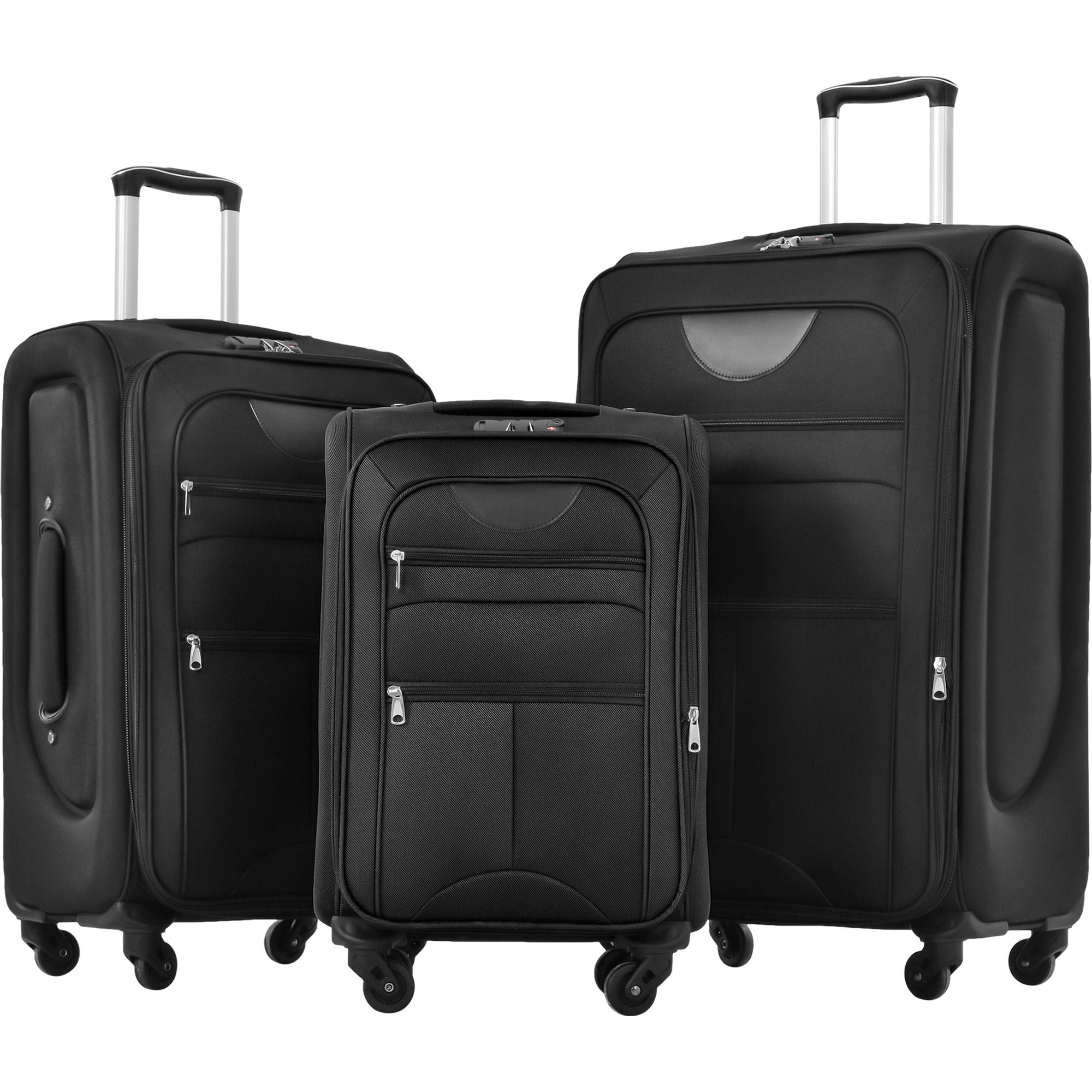 3-Piece Lightweight Expandable Softside Spinner Luggage Set