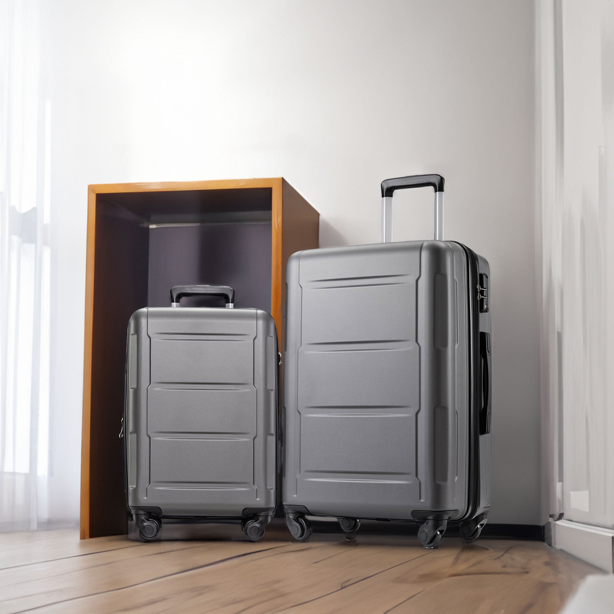2-Piece Expandable Spinner Luggage Set with TSA Lock