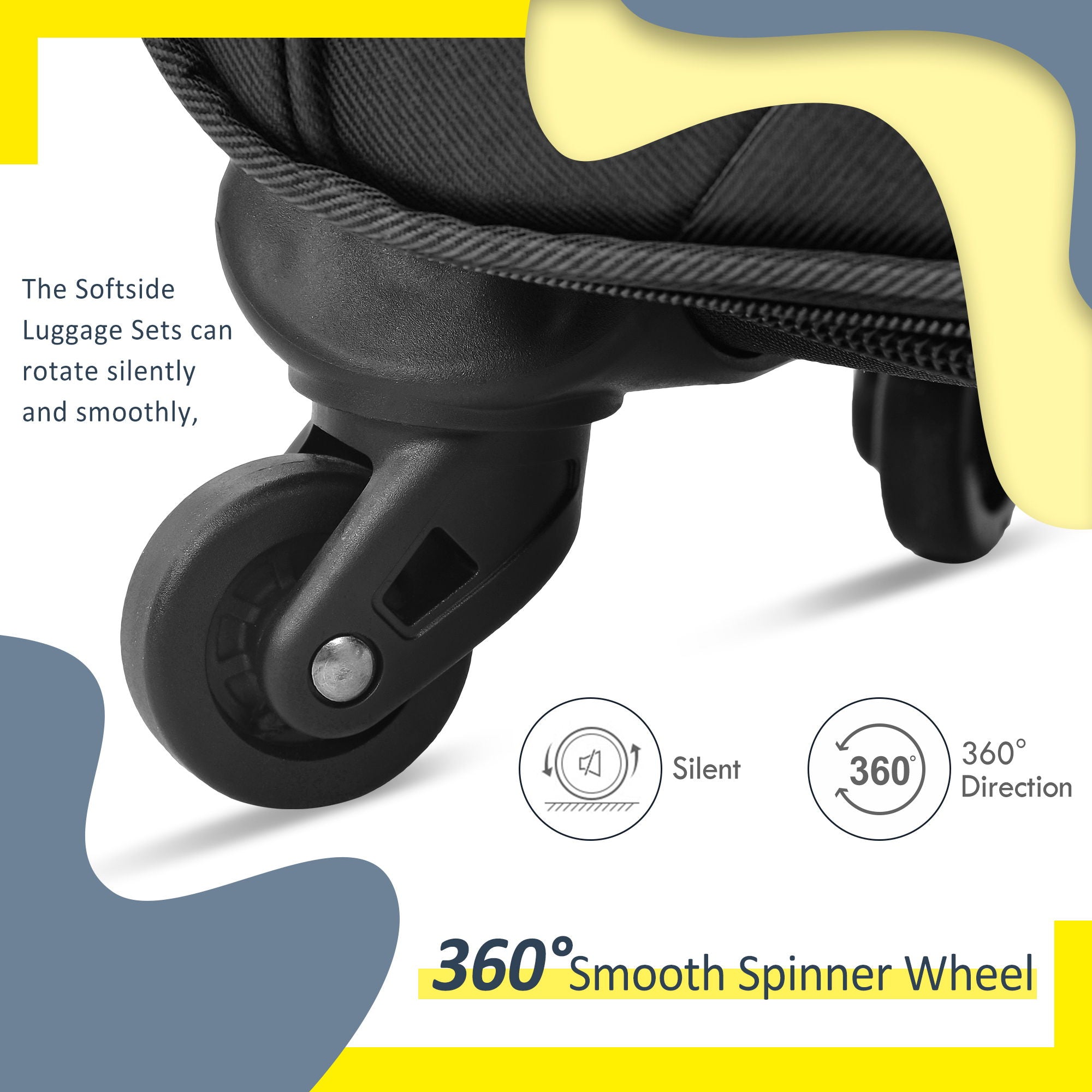 3-Piece Lightweight Expandable Softside Spinner Luggage Set