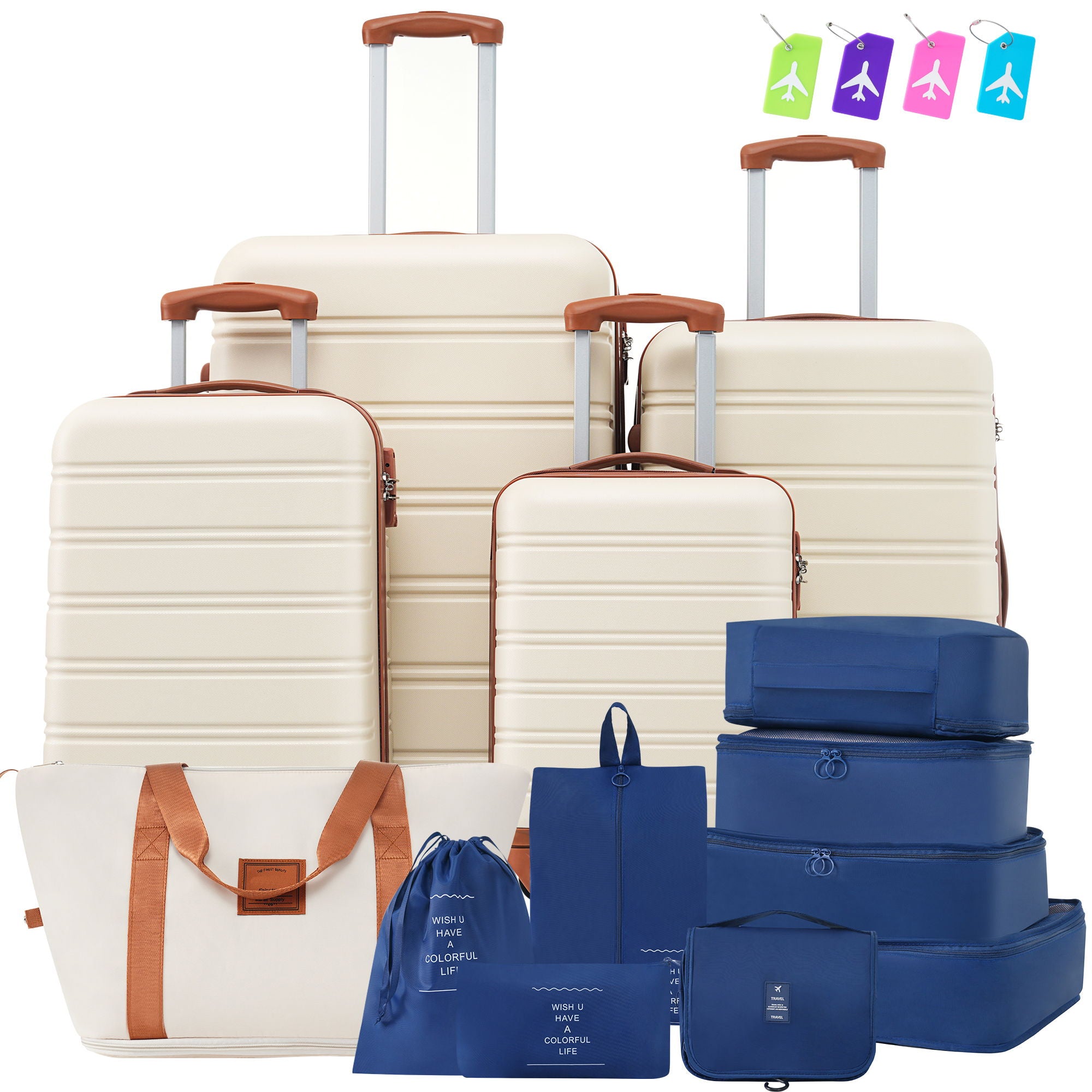 4-Piece Hardshell Luggage Set with Bag & TSA Lock