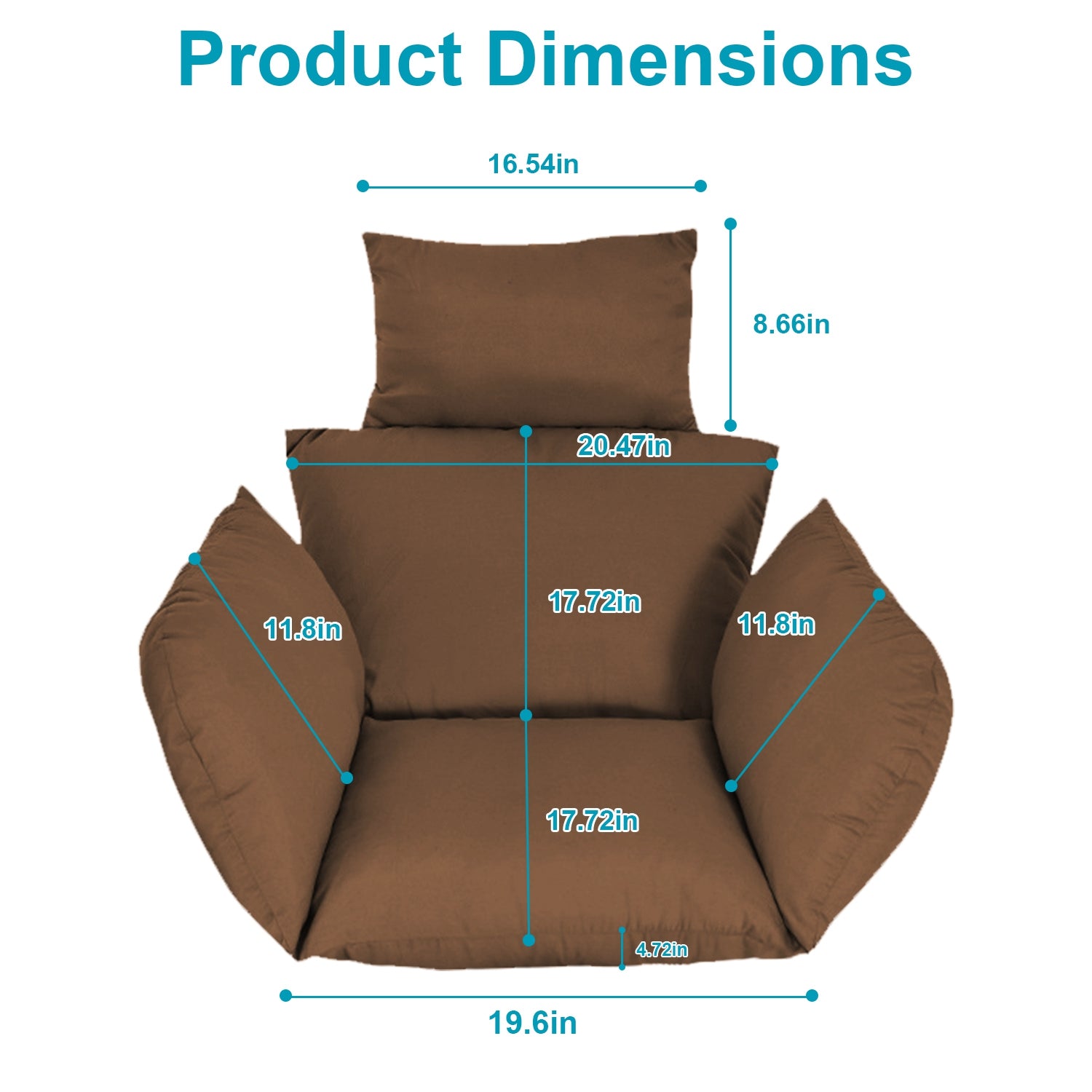 Thick Soft Egg Chair Cushion with Headrest