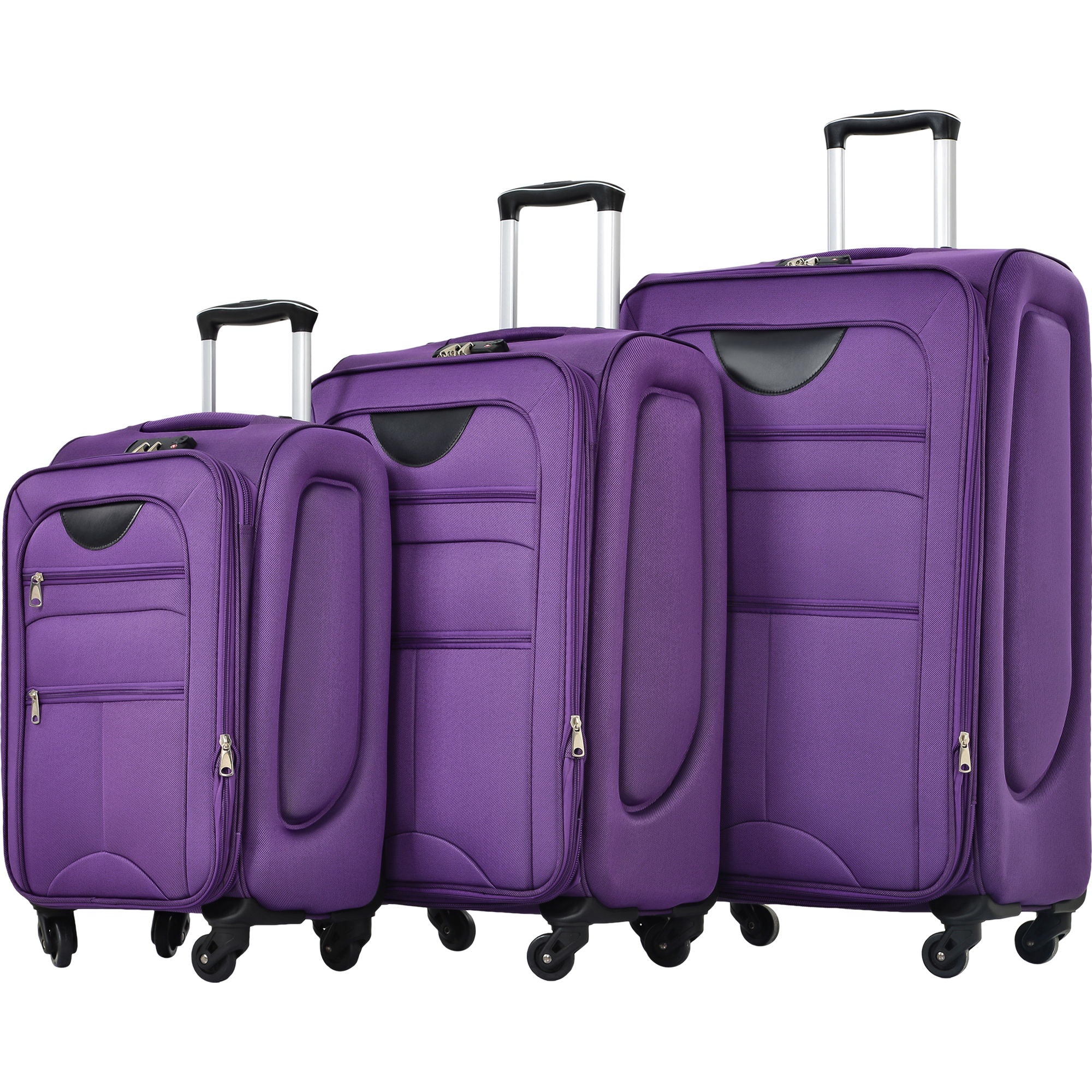 3-Piece Lightweight Expandable Softside Spinner Luggage Set