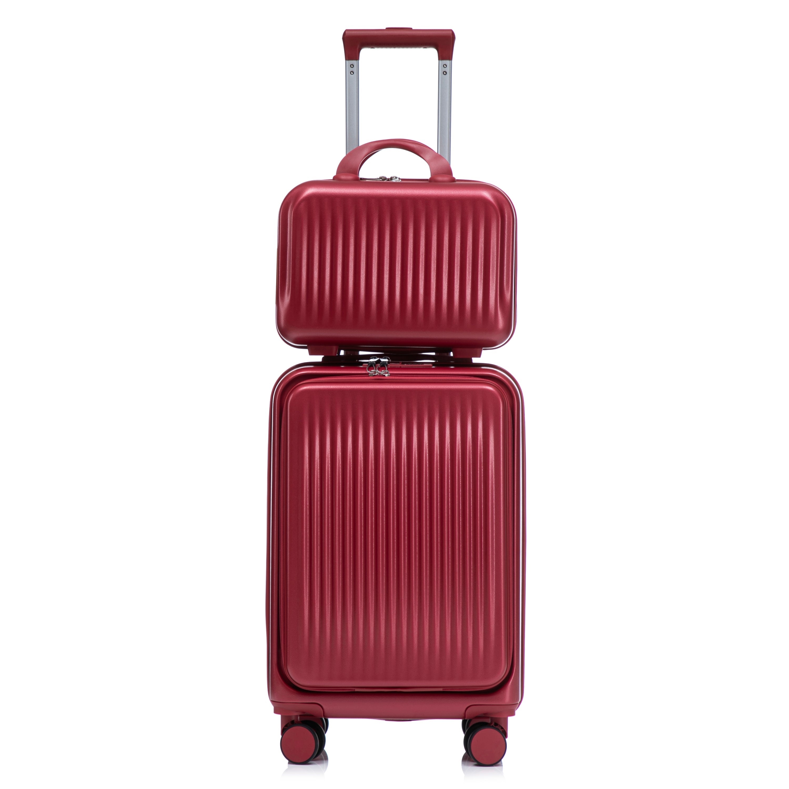 ABS Spinner Wheel Luggage Set with Combination Lock - Red