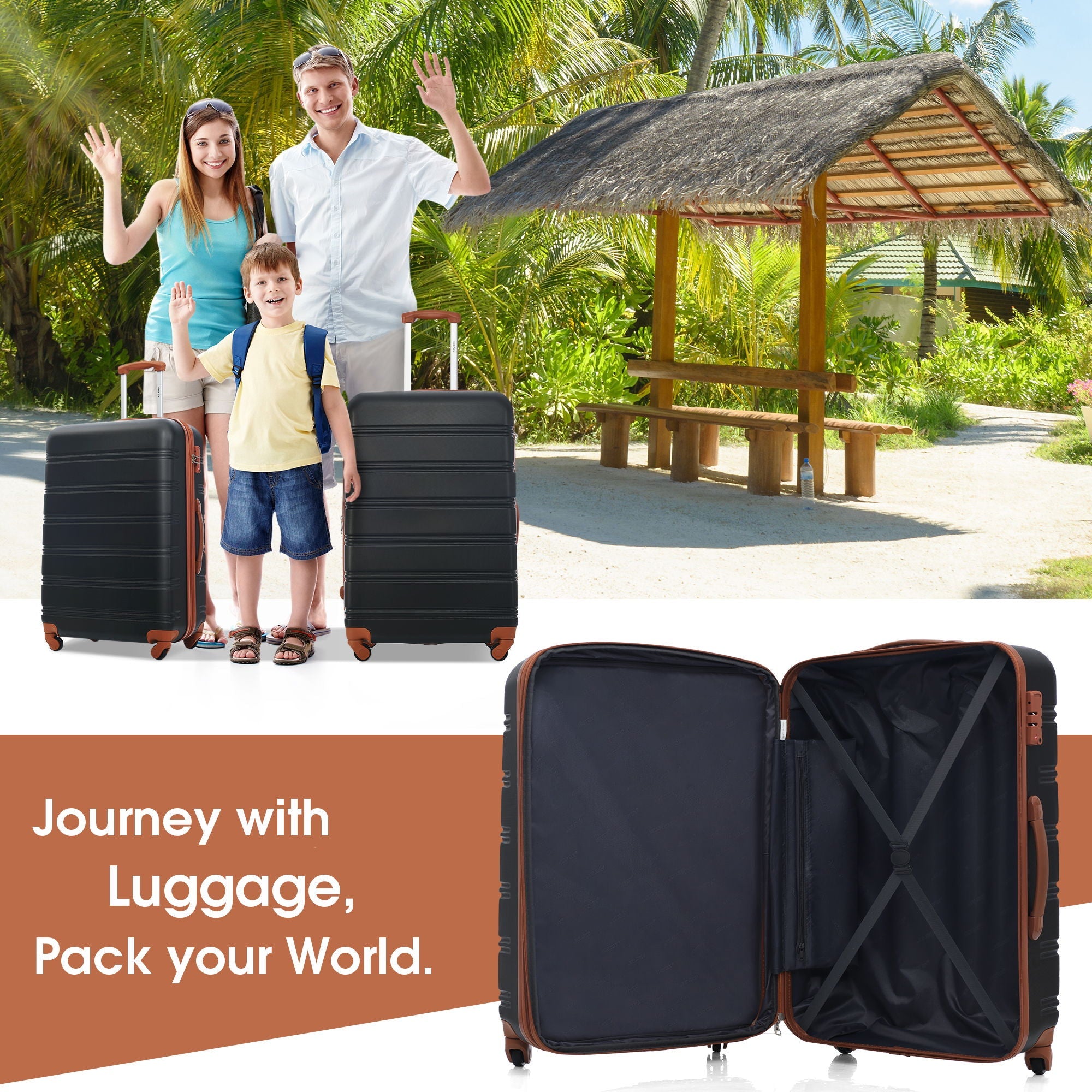 4-Piece Hardshell Luggage Set with Bag & TSA Lock