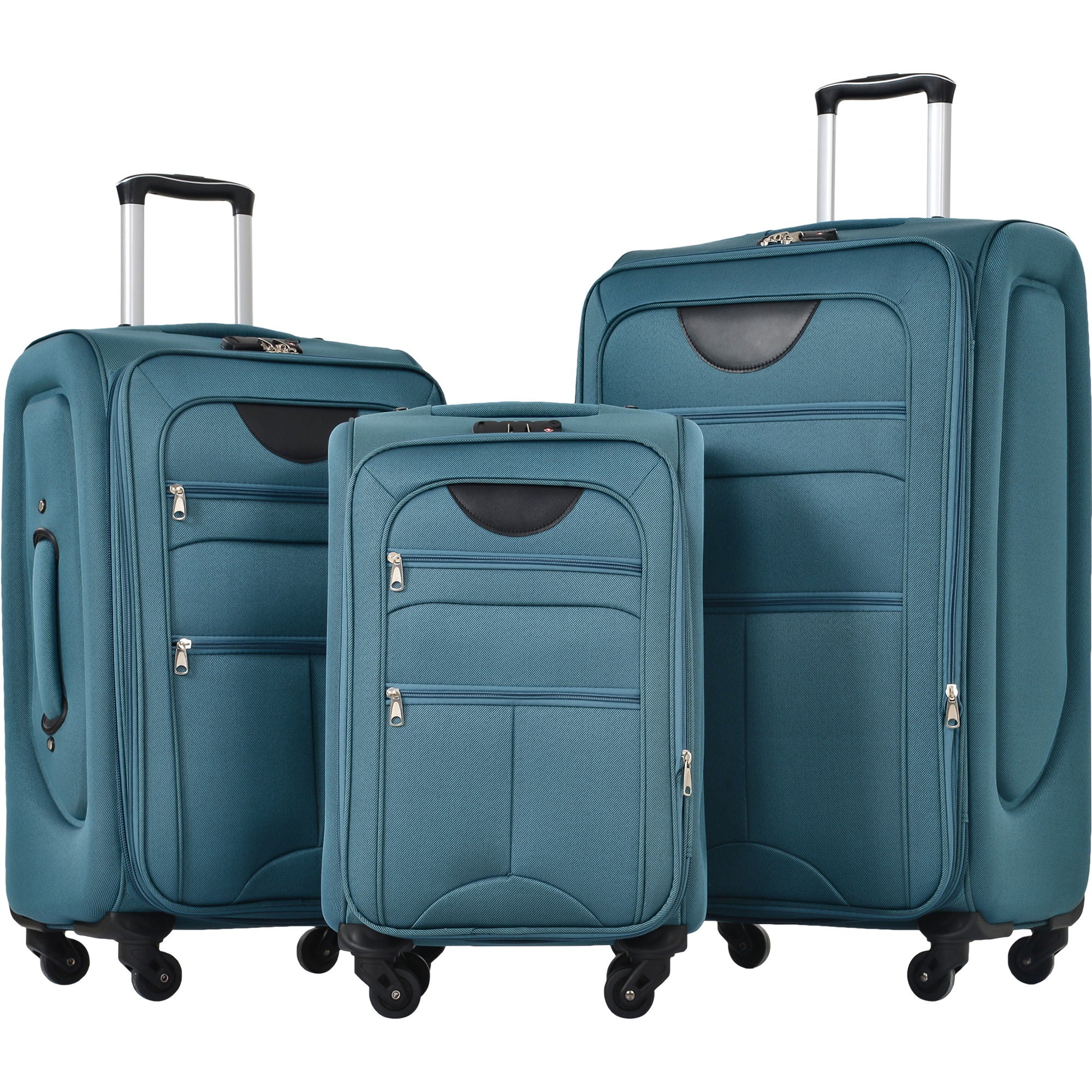 3-Piece Lightweight Expandable Softside Spinner Luggage Set