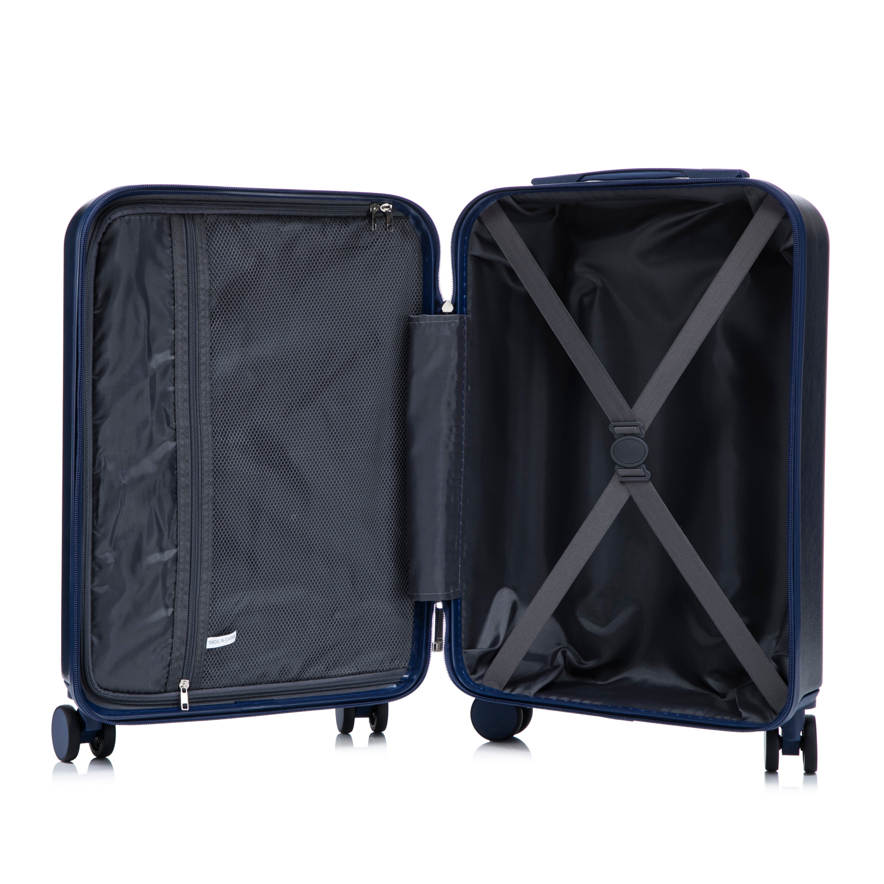 ABS Spinner Luggage Set with Combination Lock - Navy