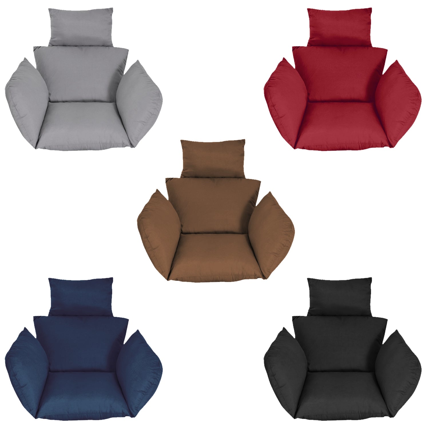 Thick Soft Egg Chair Cushion with Headrest