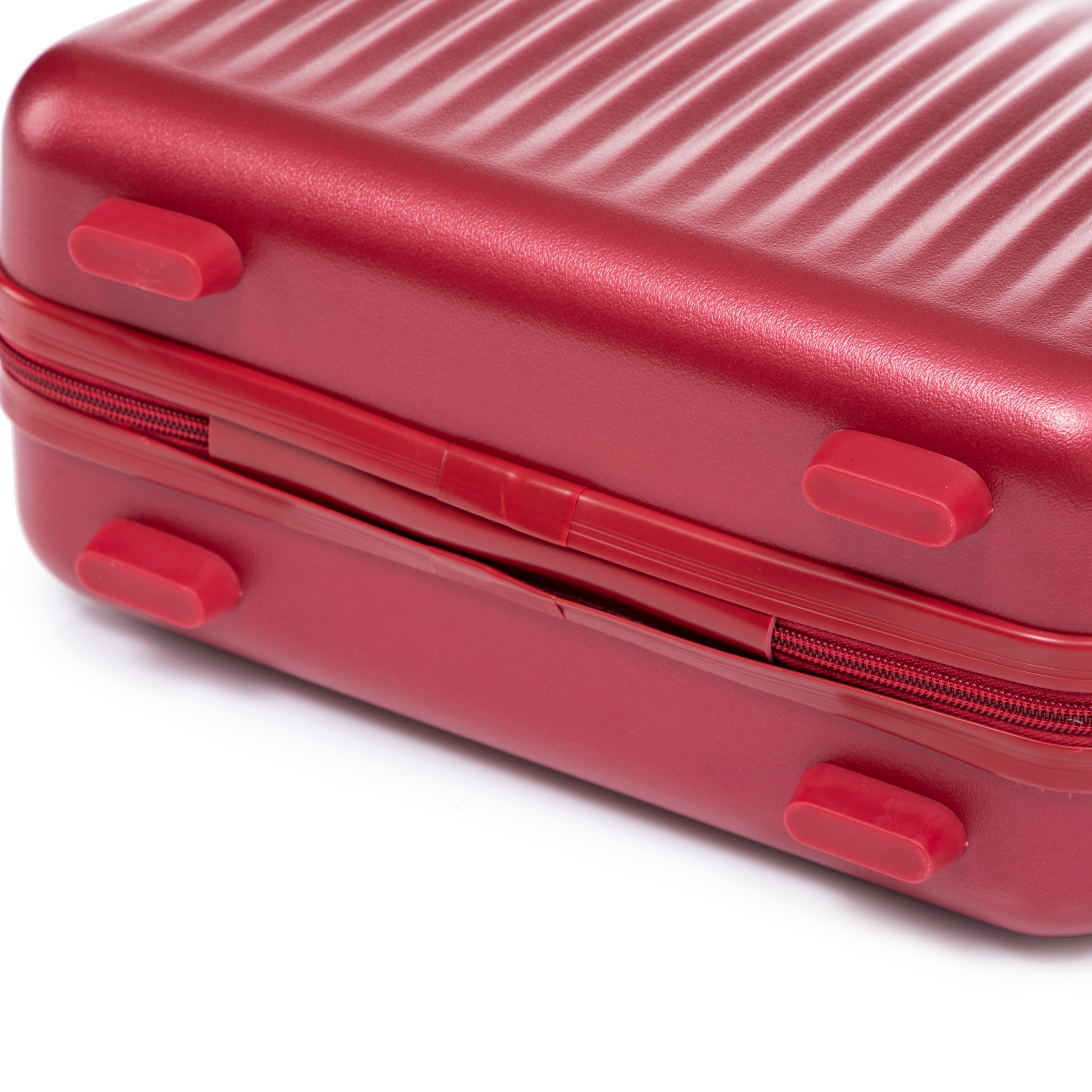 ABS Spinner Wheel Luggage Set with Combination Lock - Red