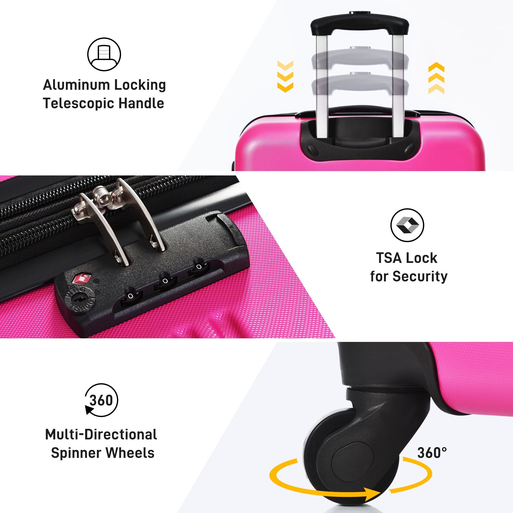 4-Piece Hardshell Luggage Set with Bag & TSA Lock