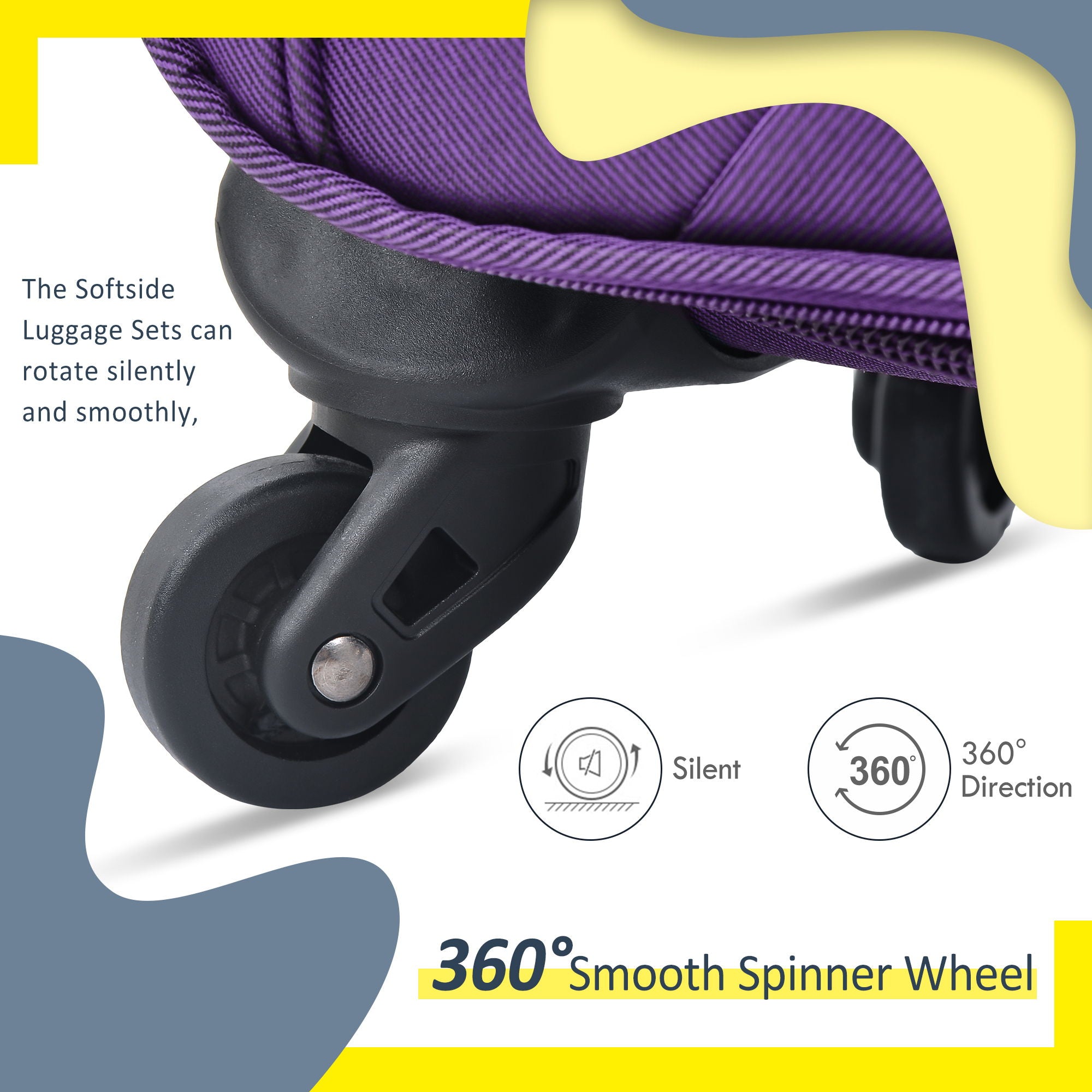 3-Piece Lightweight Expandable Softside Spinner Luggage Set