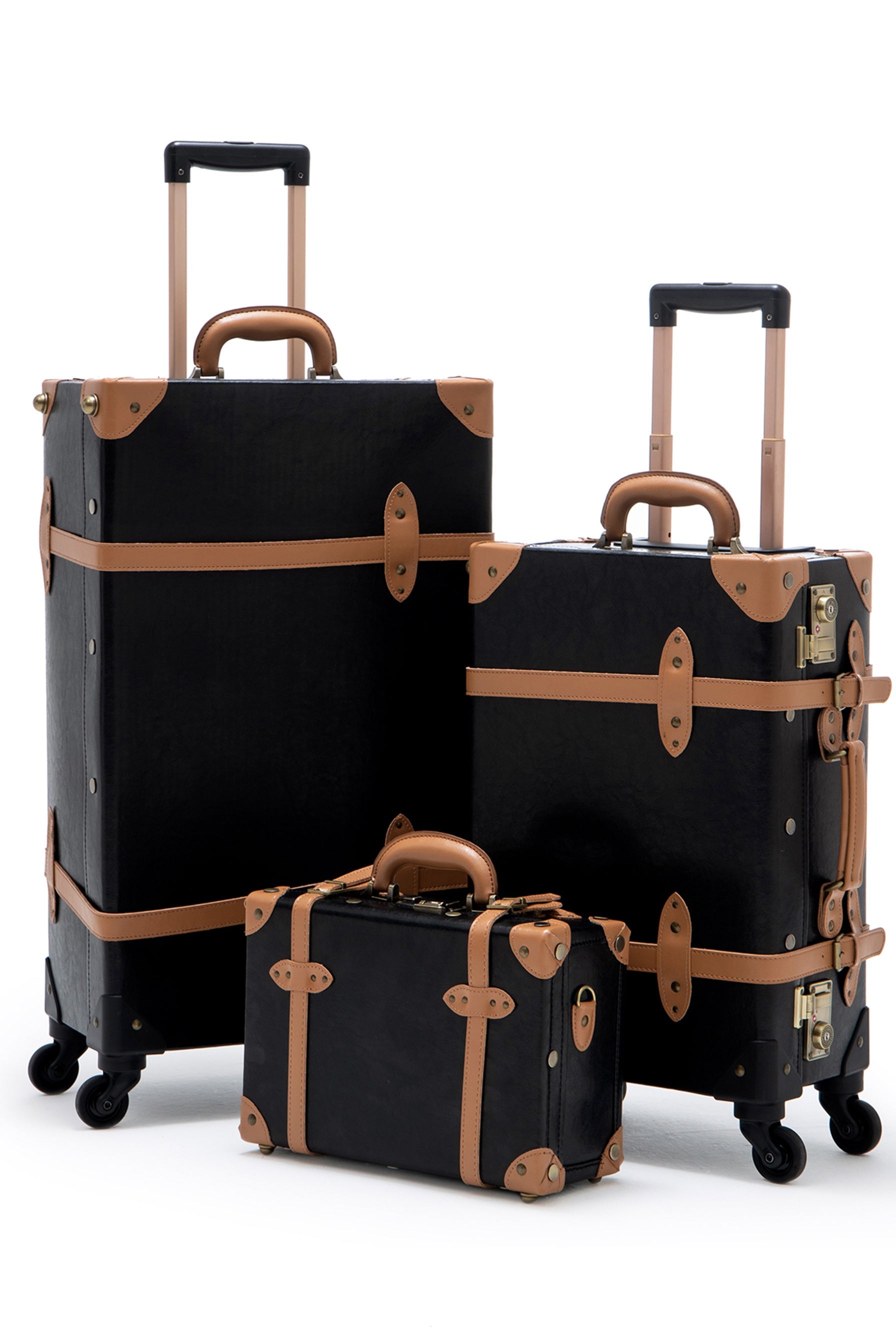 Minimalist 3-Piece Luggage Set – Black