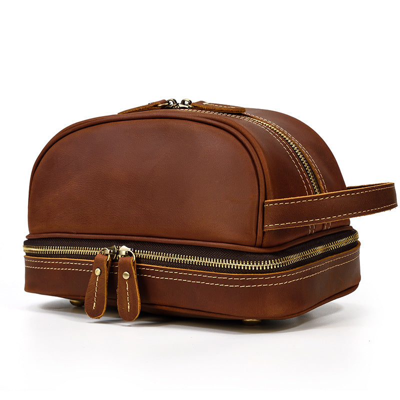 Full Grain Leather Handmade Wash Bag – 8814