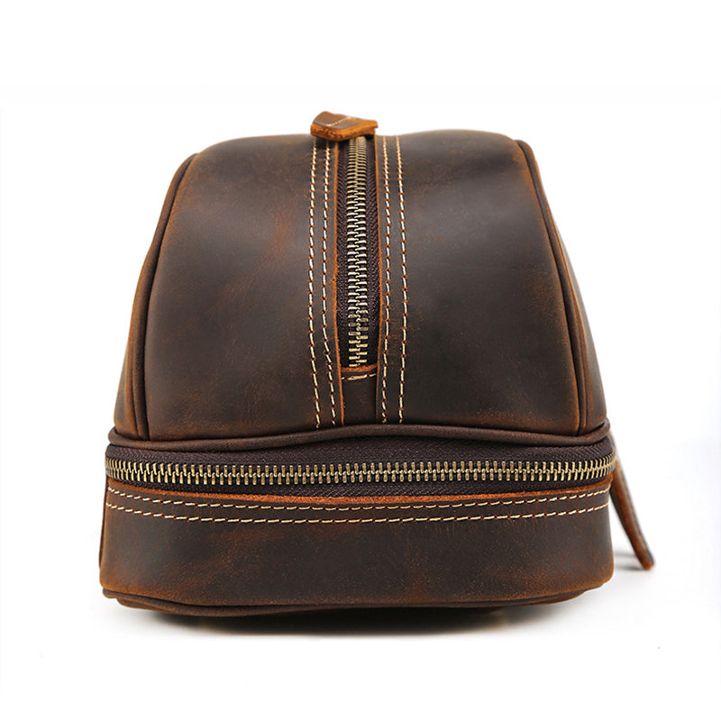 Full Grain Leather Handmade Wash Bag – 8814