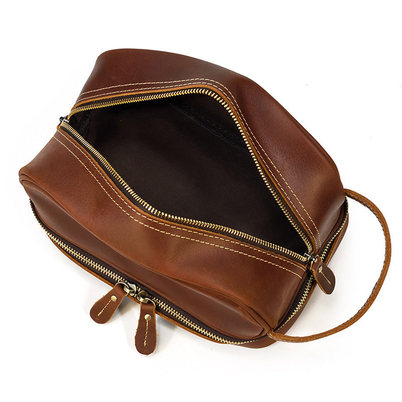 Full Grain Leather Handmade Wash Bag – 8814