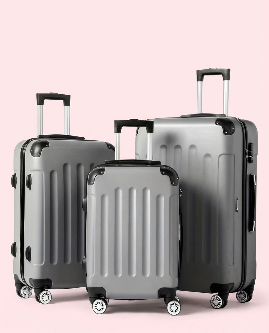 3-Piece Hardshell Spinner Luggage Set with TSA Lock