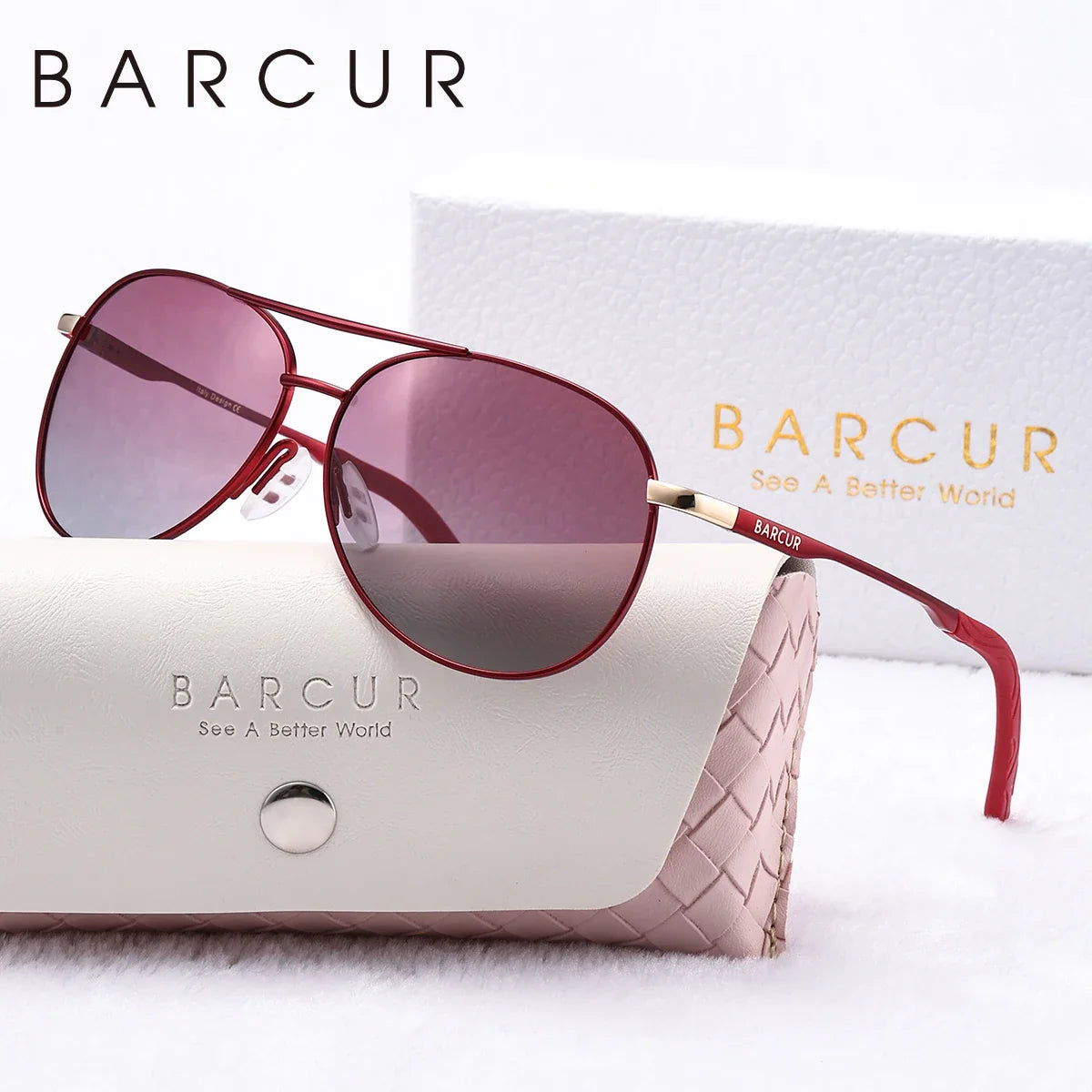 BARCUR Women's Pink Polarized Sunglasses – UV400