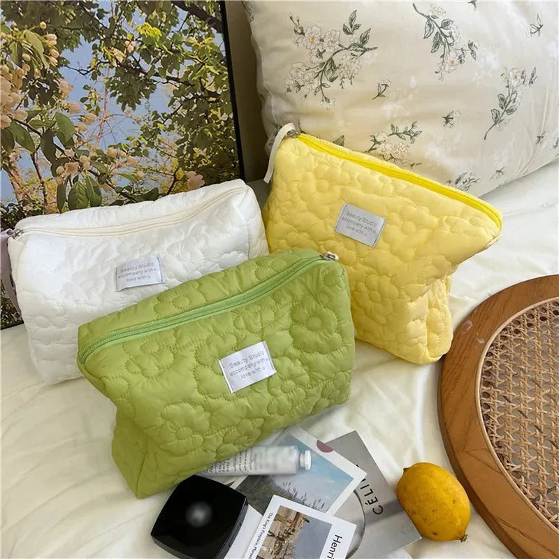 Embroidered Large-Capacity Waterproof Travel Makeup Pouch