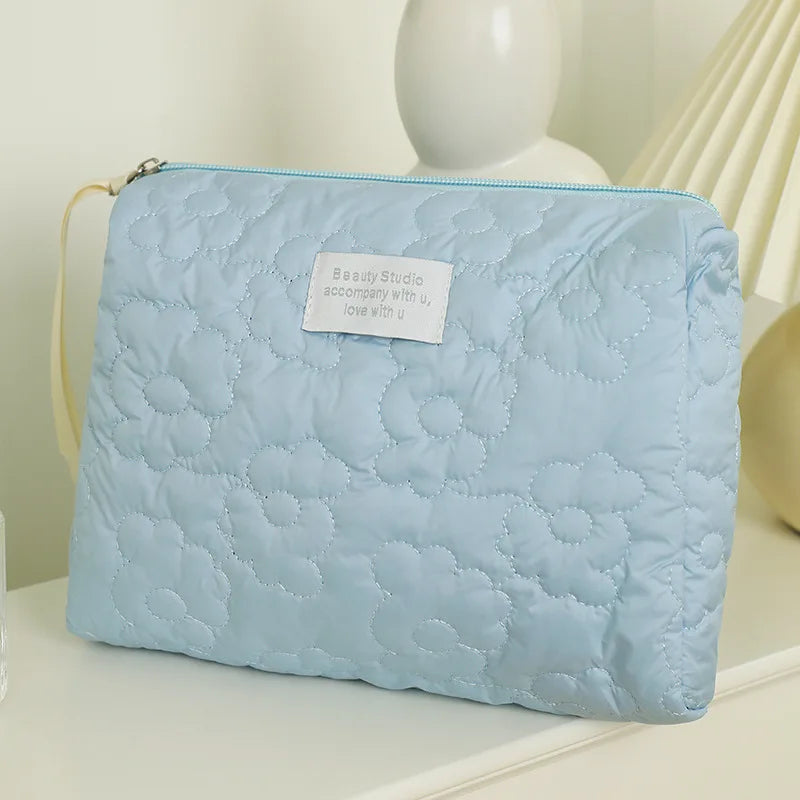 Embroidered Large-Capacity Waterproof Travel Makeup Pouch