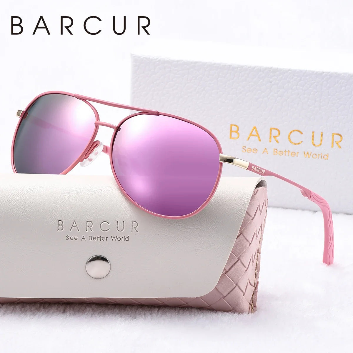 BARCUR Women's Pink Polarized Sunglasses – UV400
