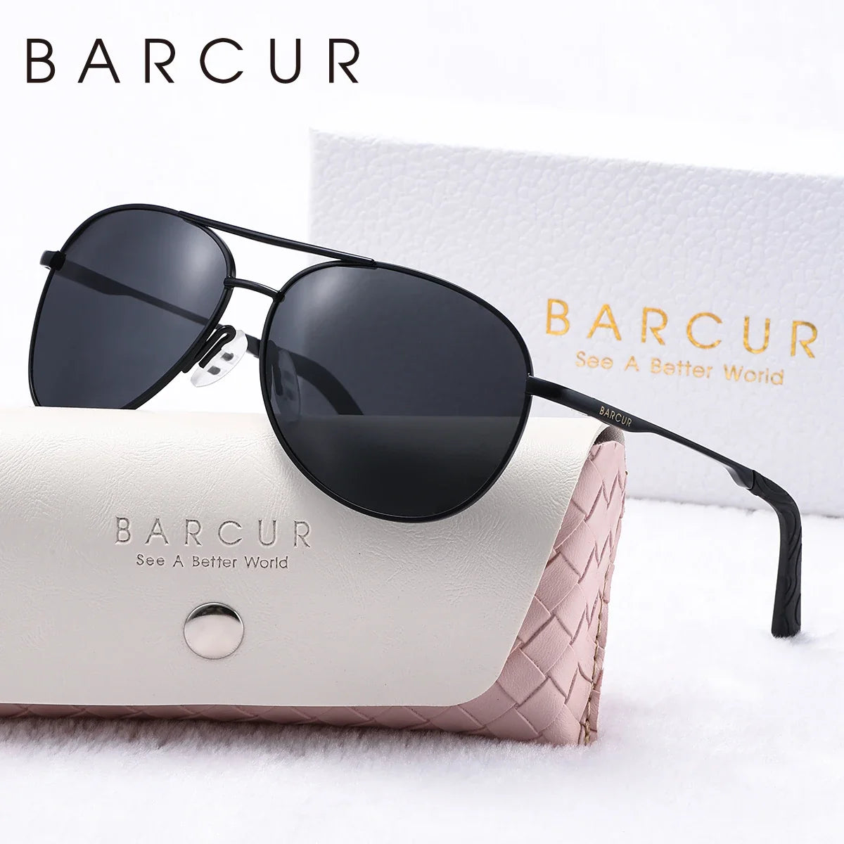 BARCUR Women's Pink Polarized Sunglasses – UV400