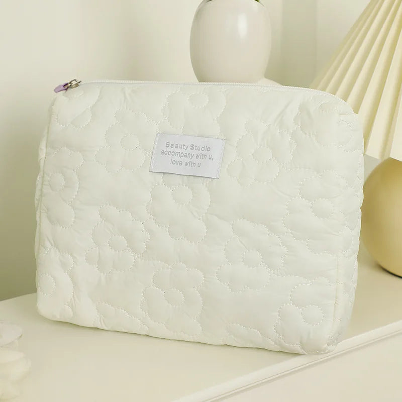 Embroidered Large-Capacity Waterproof Travel Makeup Pouch