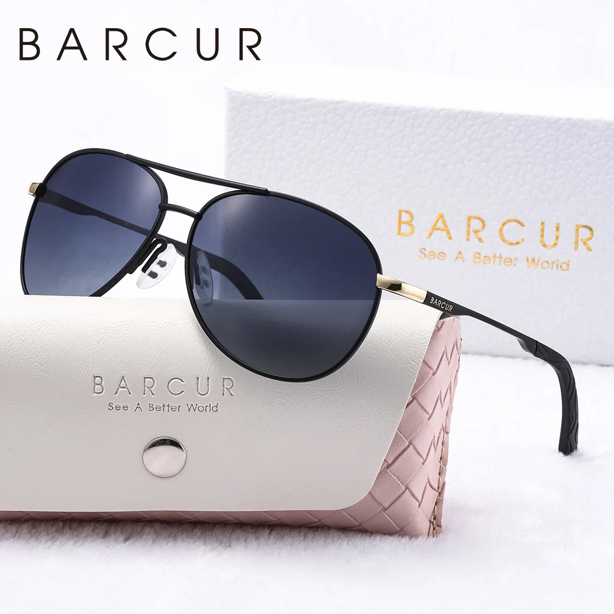 BARCUR Women's Pink Polarized Sunglasses – UV400